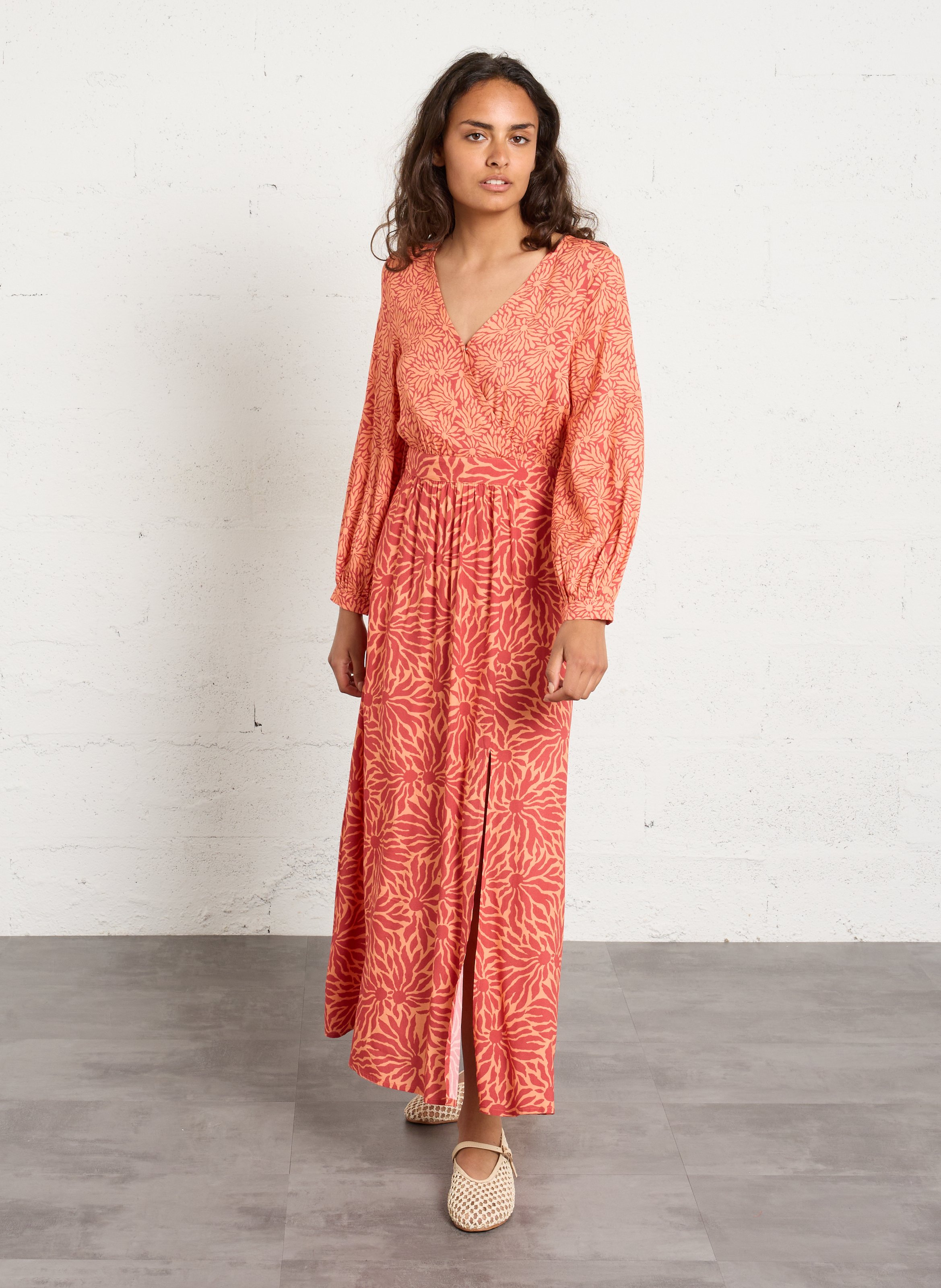 Robe longue col V LA PETITE ETOILE Bleu