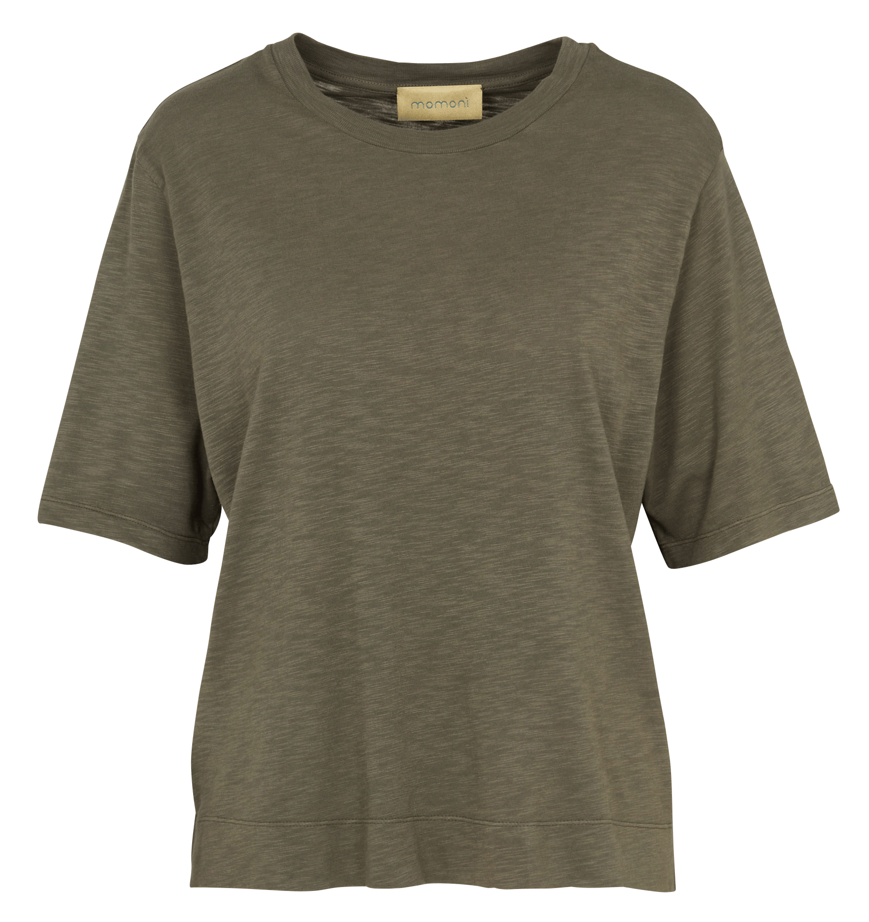 Shirt met rechte pasvorm in gemêleerde stof. MOMONI Groen