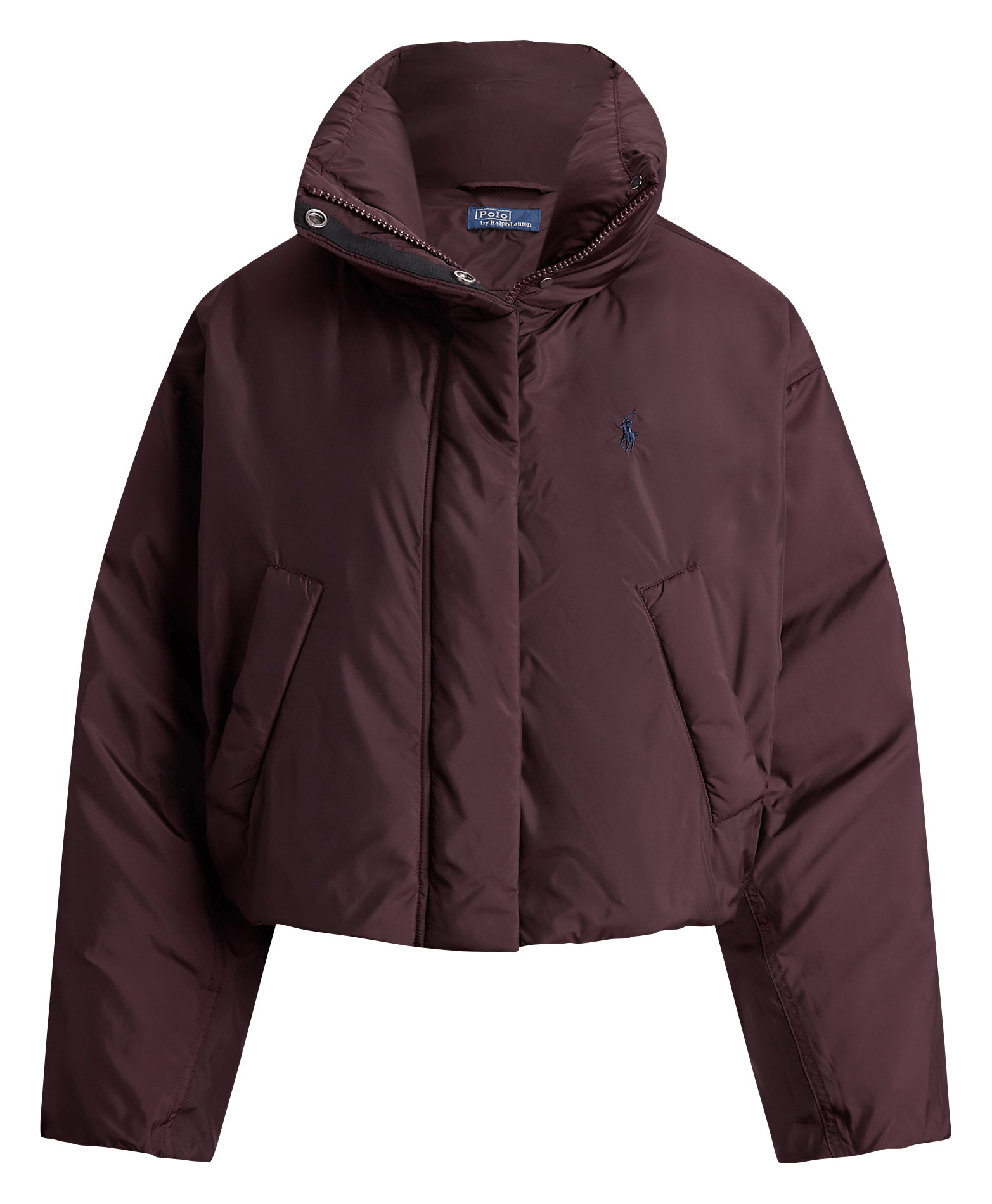 Cropped padded jacket with high neck POLO RALPH LAUREN Purple