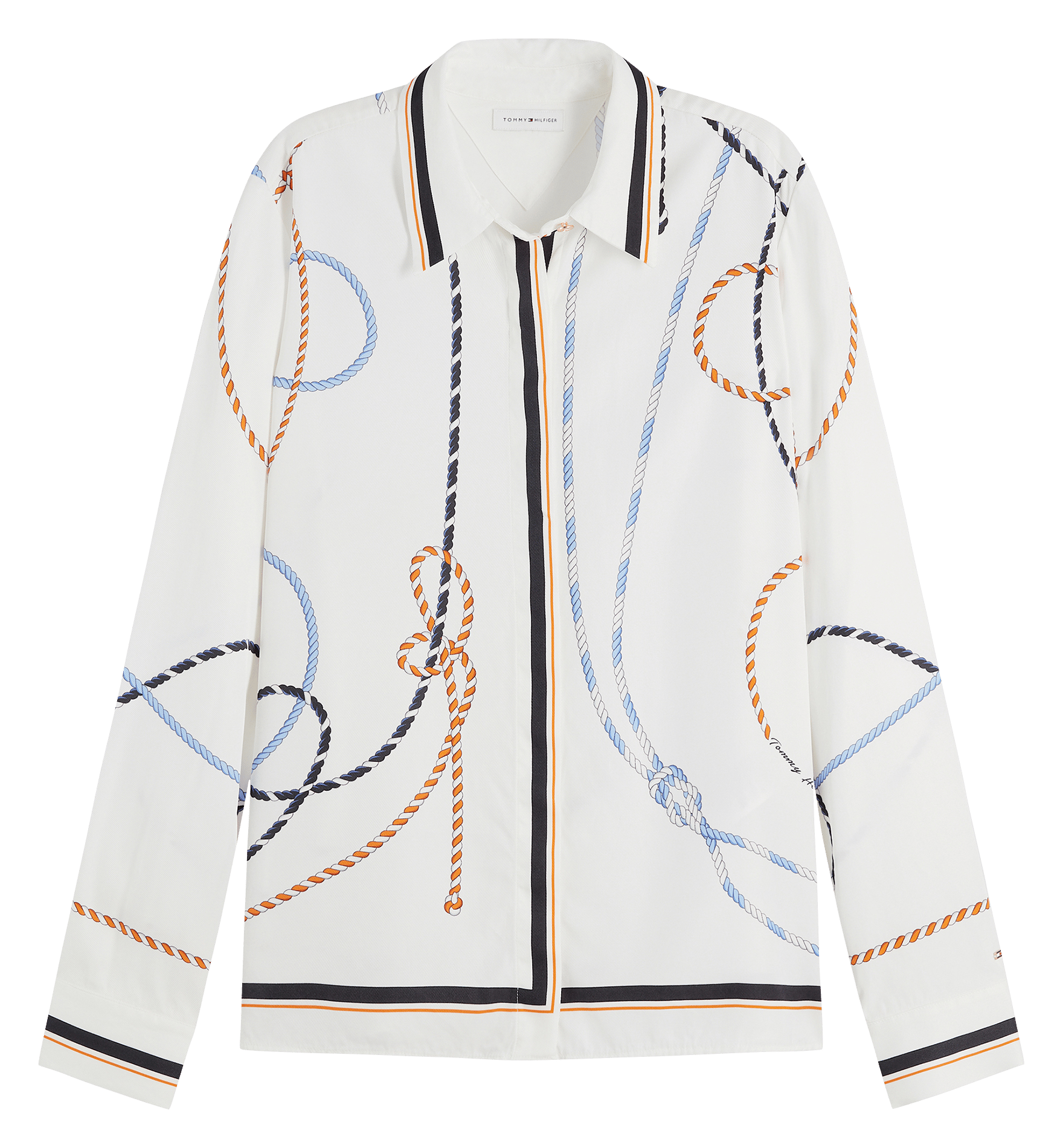 Printed straight shirt TOMMY HILFIGER White