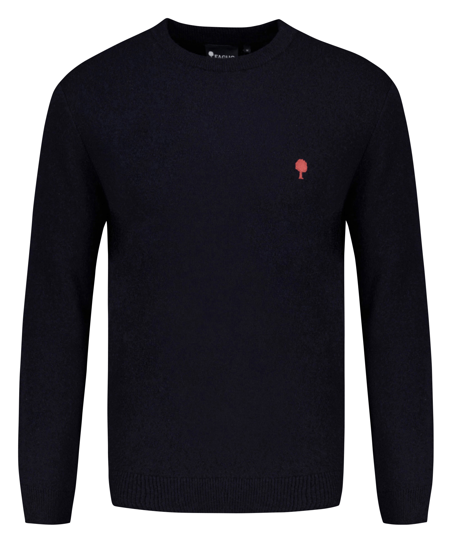 Pull col rond droit en laine mélangée FAGUO Bleu