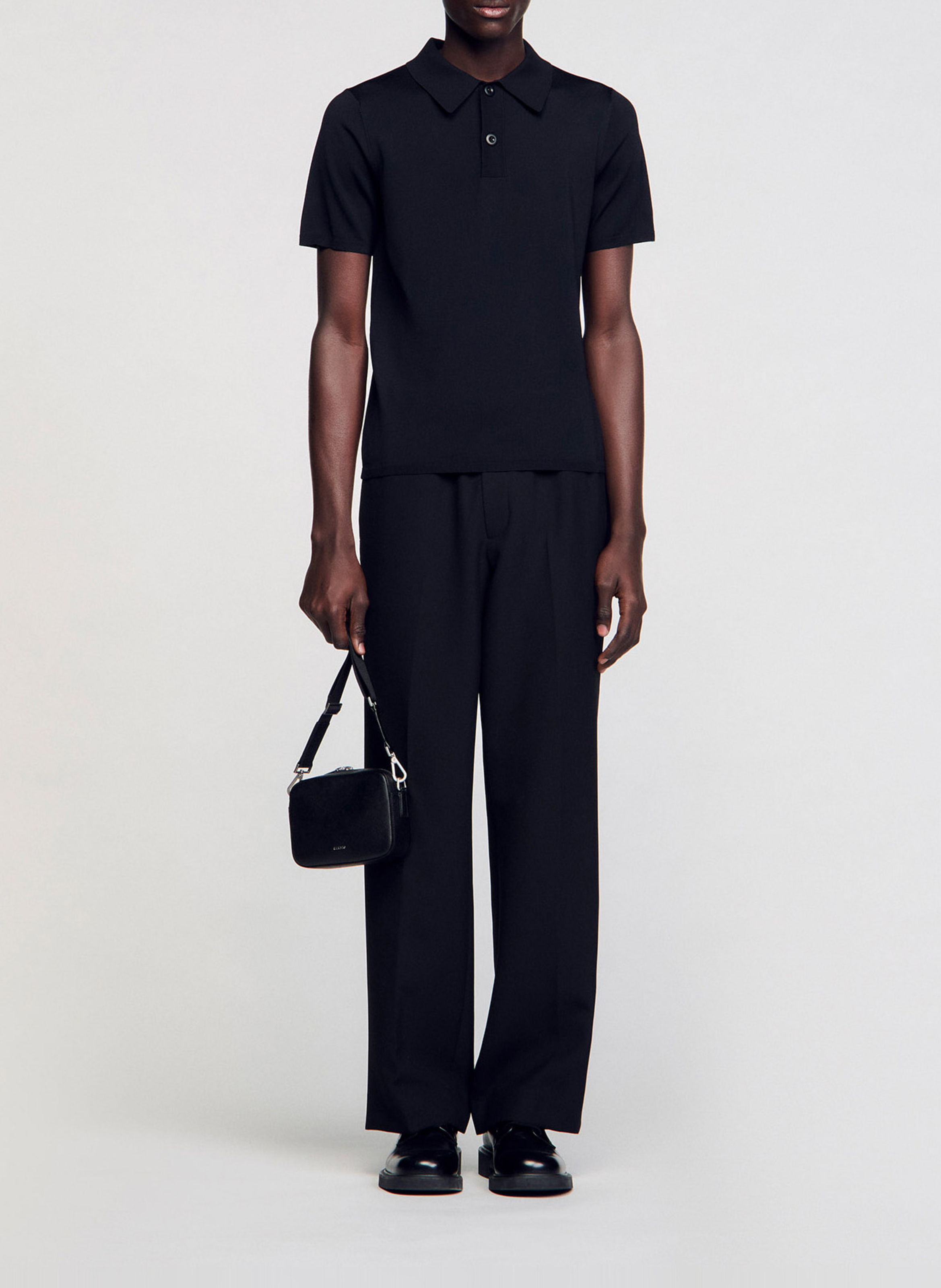 Regular-fit polo SANDRO Zwart