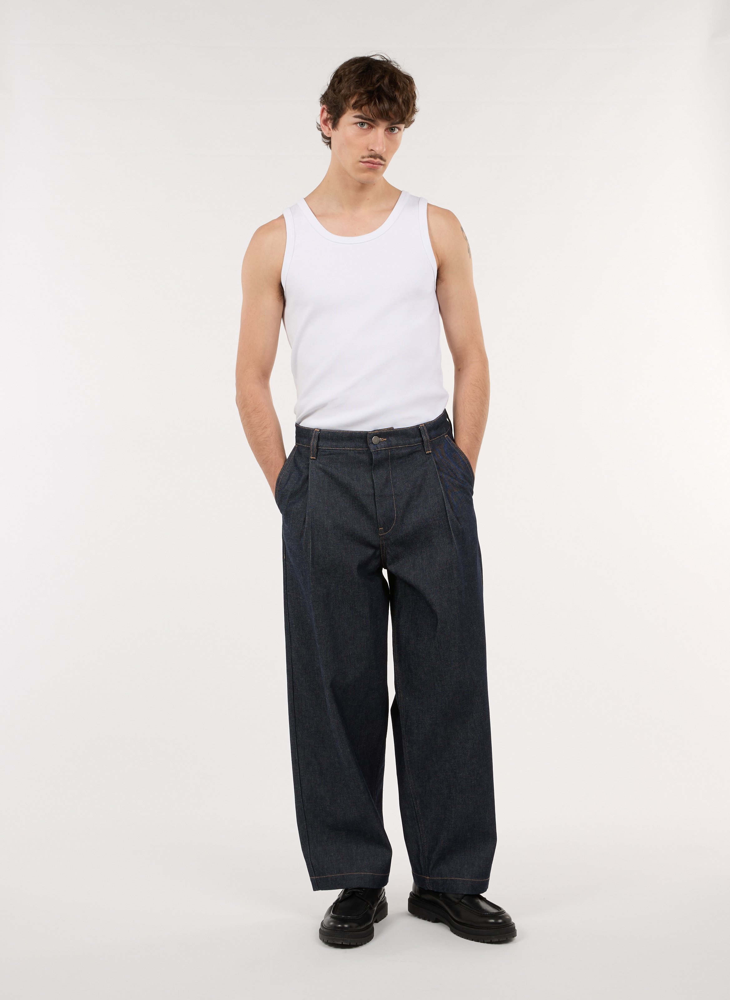 Csally - Gerade geschnittene Baumwollhose SAISON 1865 Blau