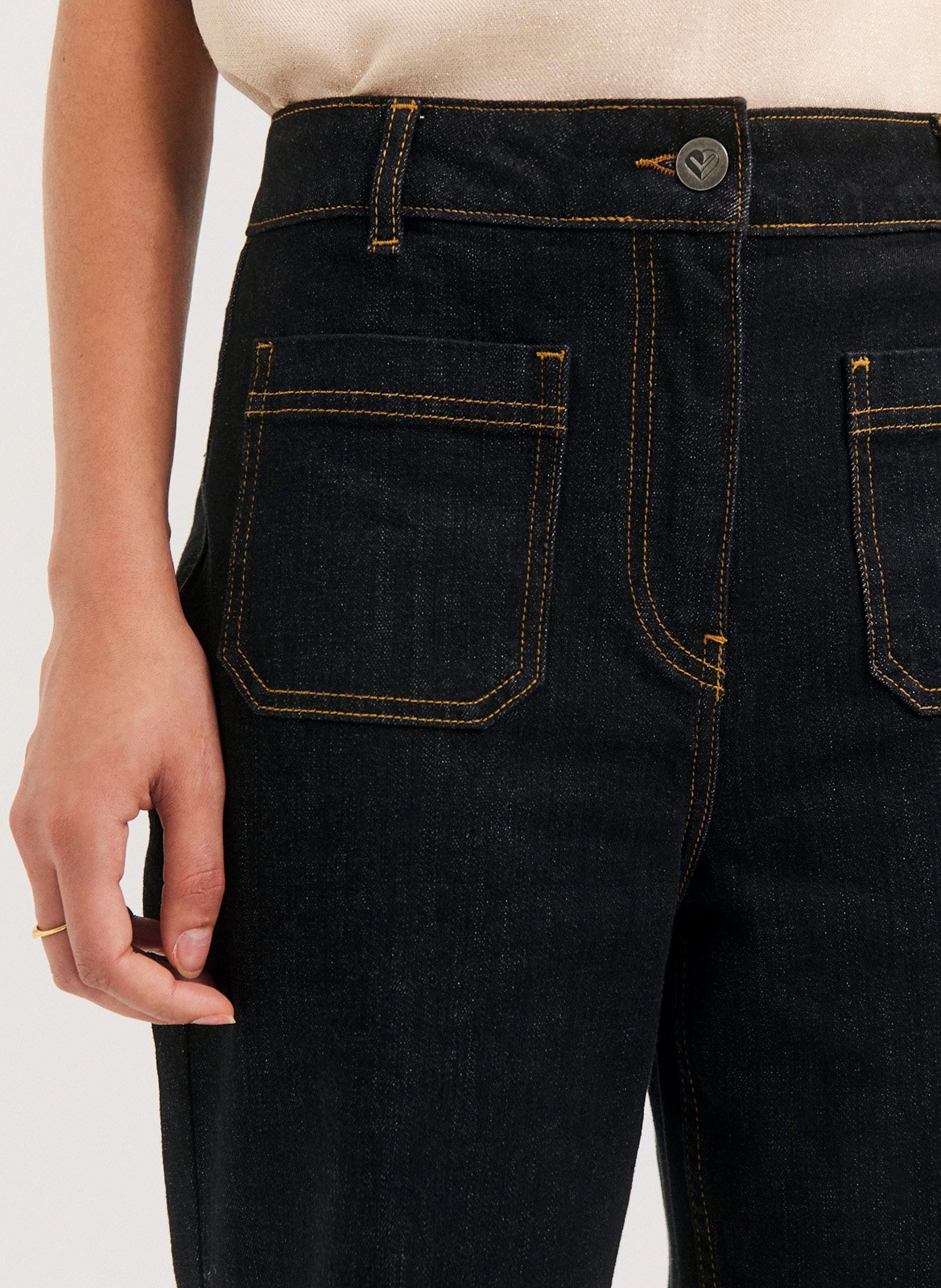 Cotton-blend straight-leg jeans PABLO Black