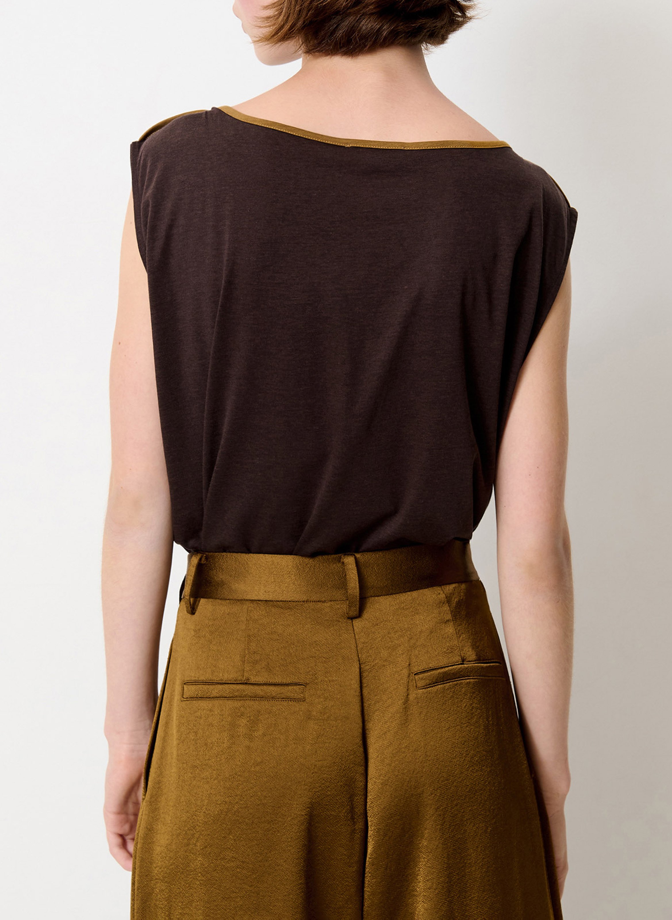 Top sans manches uni SESSUN Marron