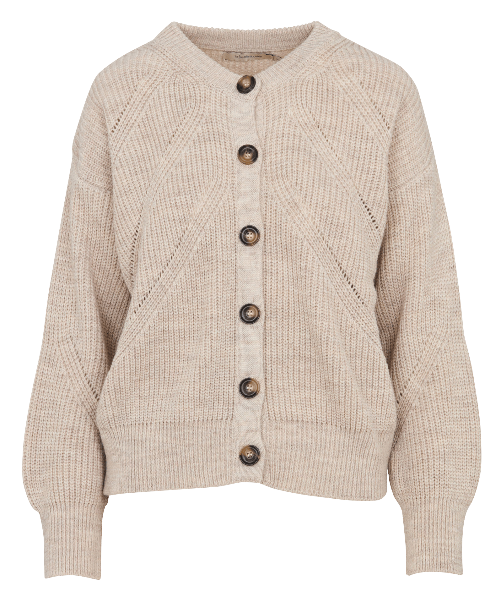 Round-neck cardigan in mixed wool LA FEE MARABOUTEE