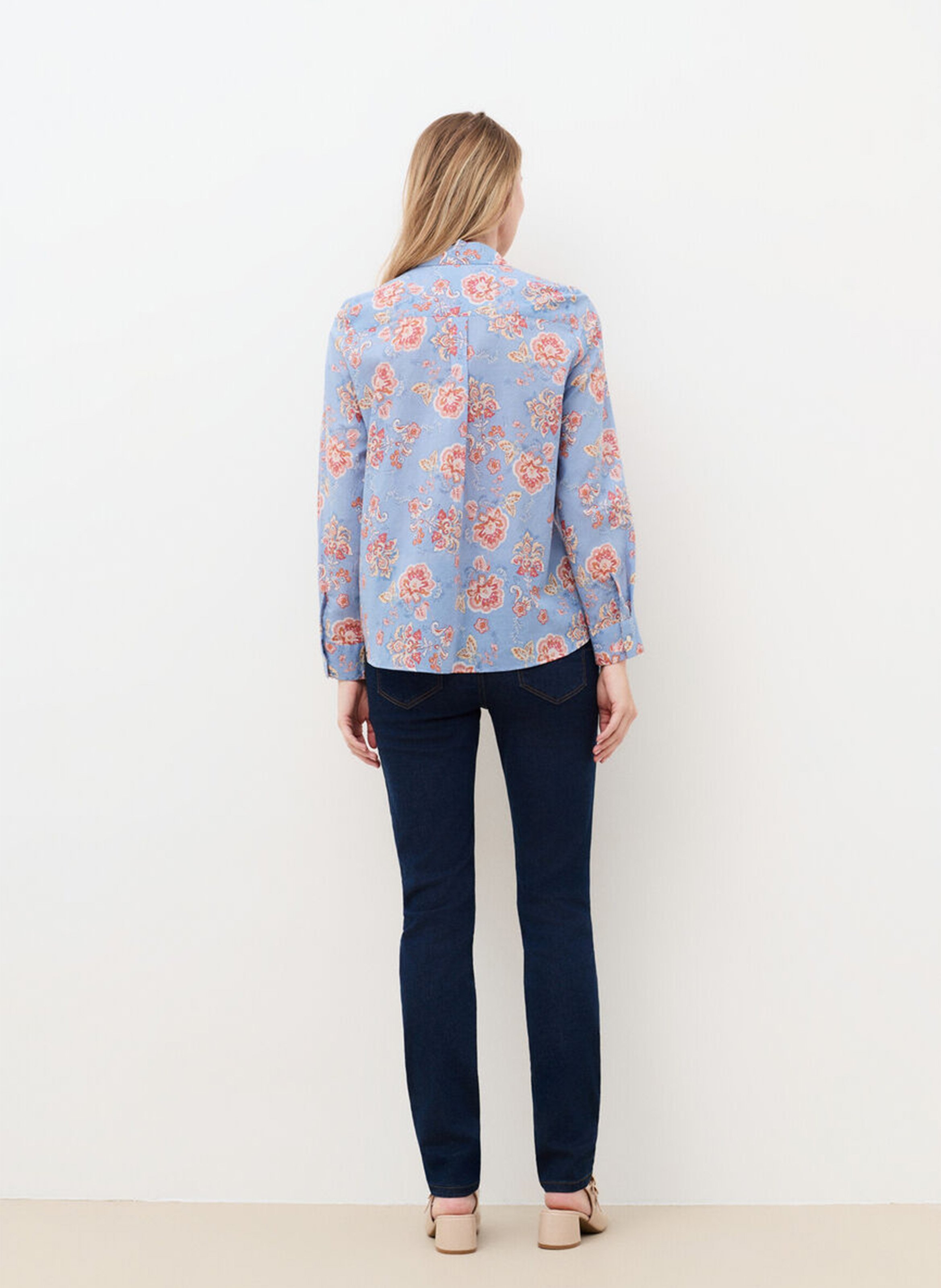 Chemise droite à motifs en coton CAROLL Multicolore