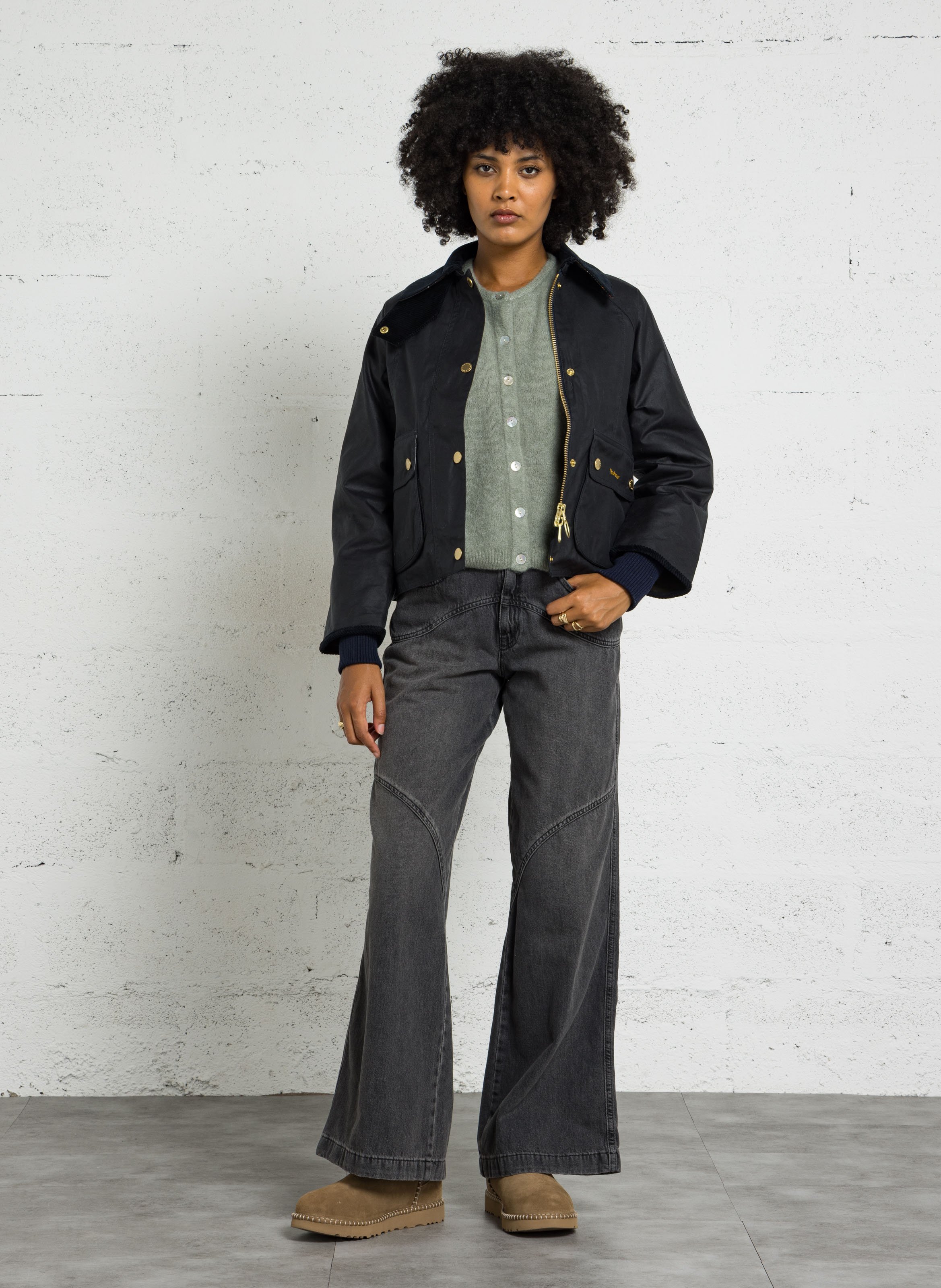 Loose-fit cotton jacket with classic collar BARBOUR Blue