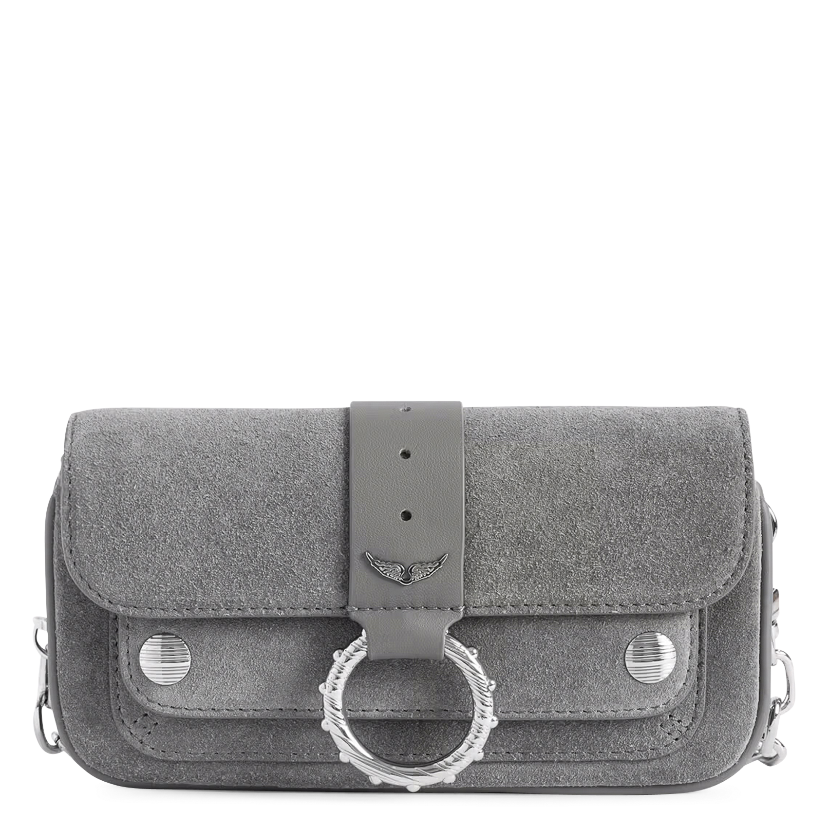 Sac bandoulière en cuir ZADIG&VOLTAIRE Gris