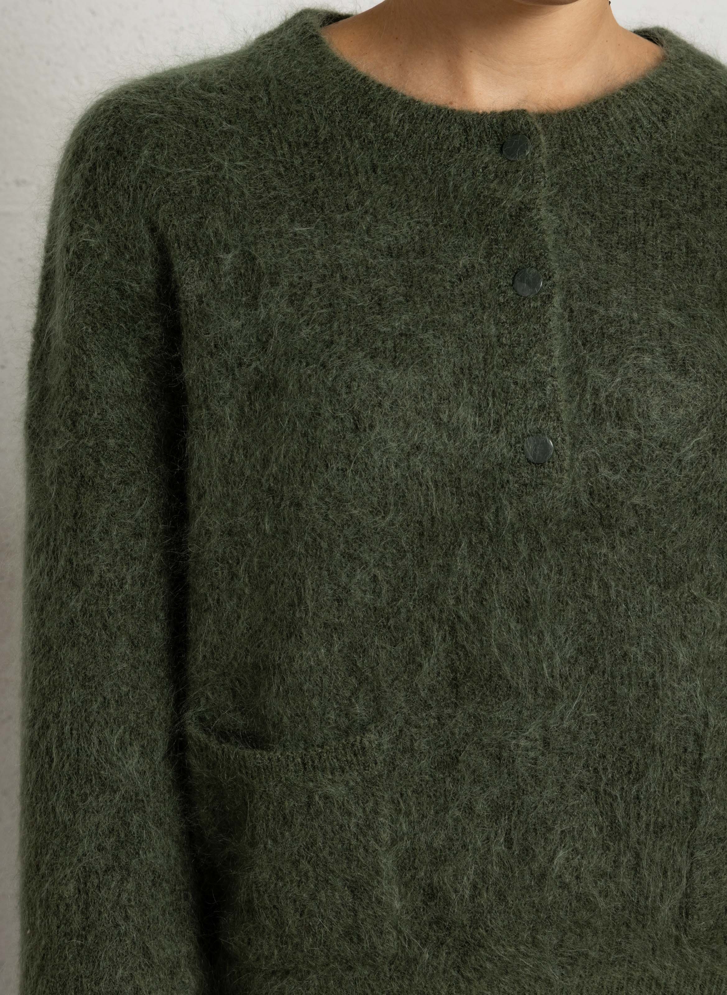 Oversize-Pullover aus Wollmix MAISON 123 Grun