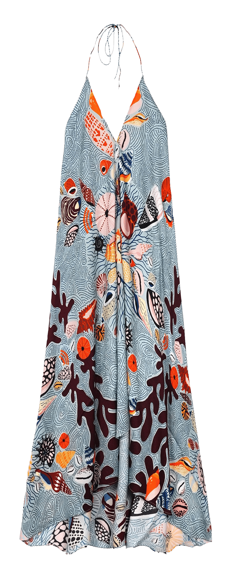 Weites, asymmetrisches Maxikleid WILD Blau