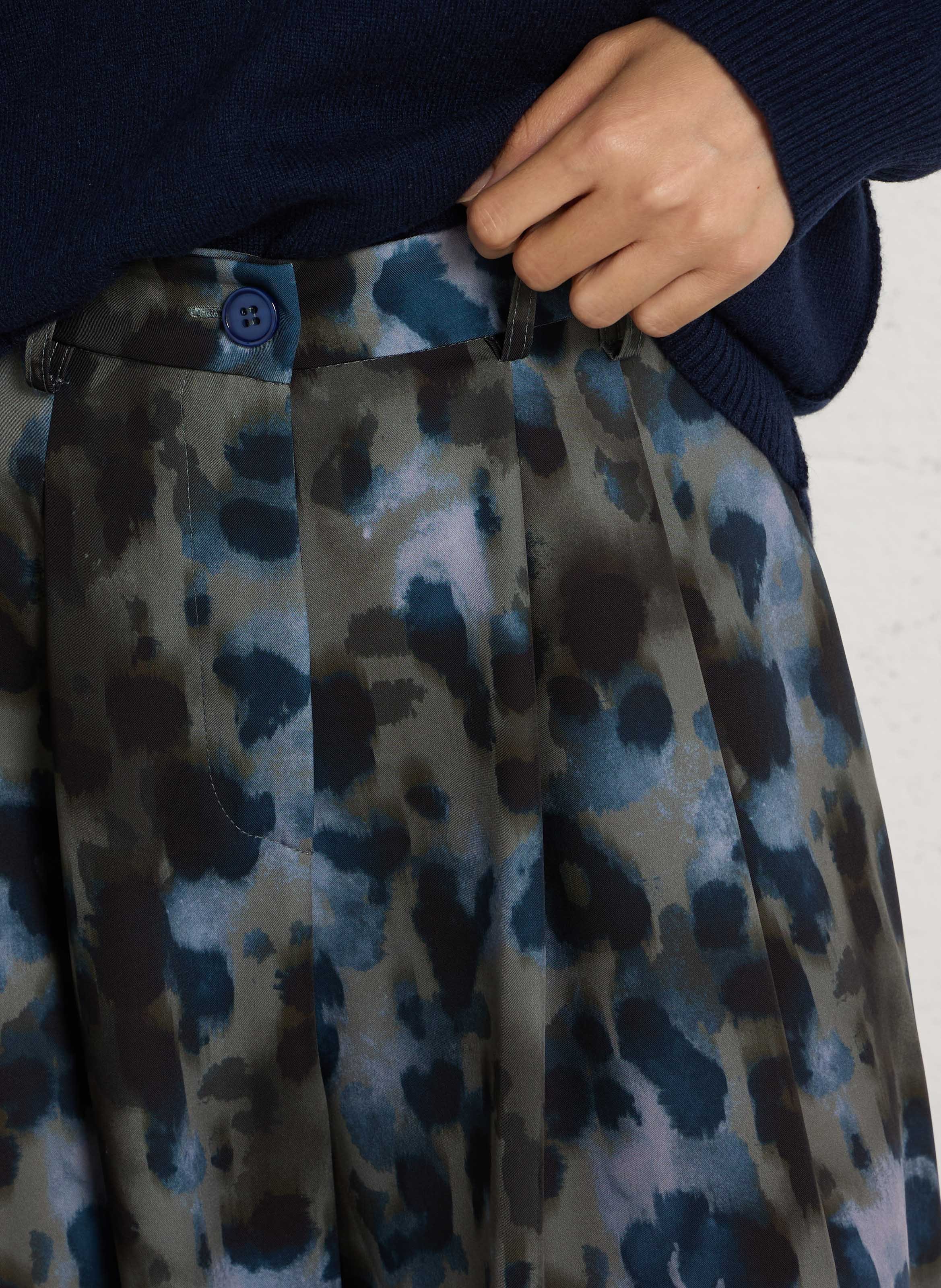 Pantalon large taille haute PLEASE Bleu