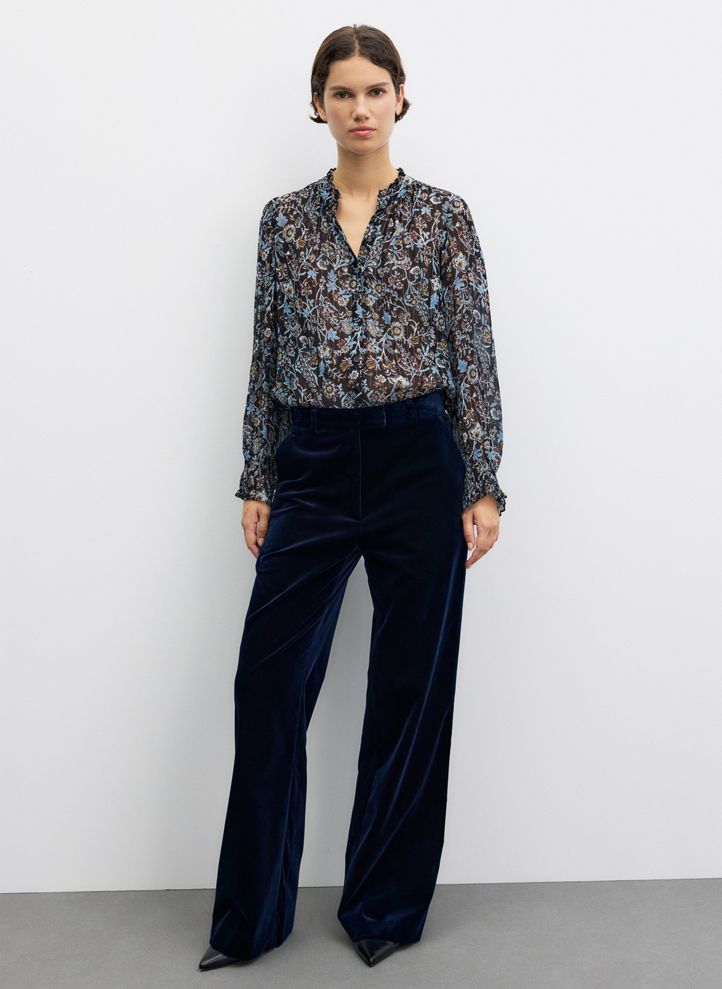 Weite Samthose im Tailoring-Stil GERARD DAREL Blau