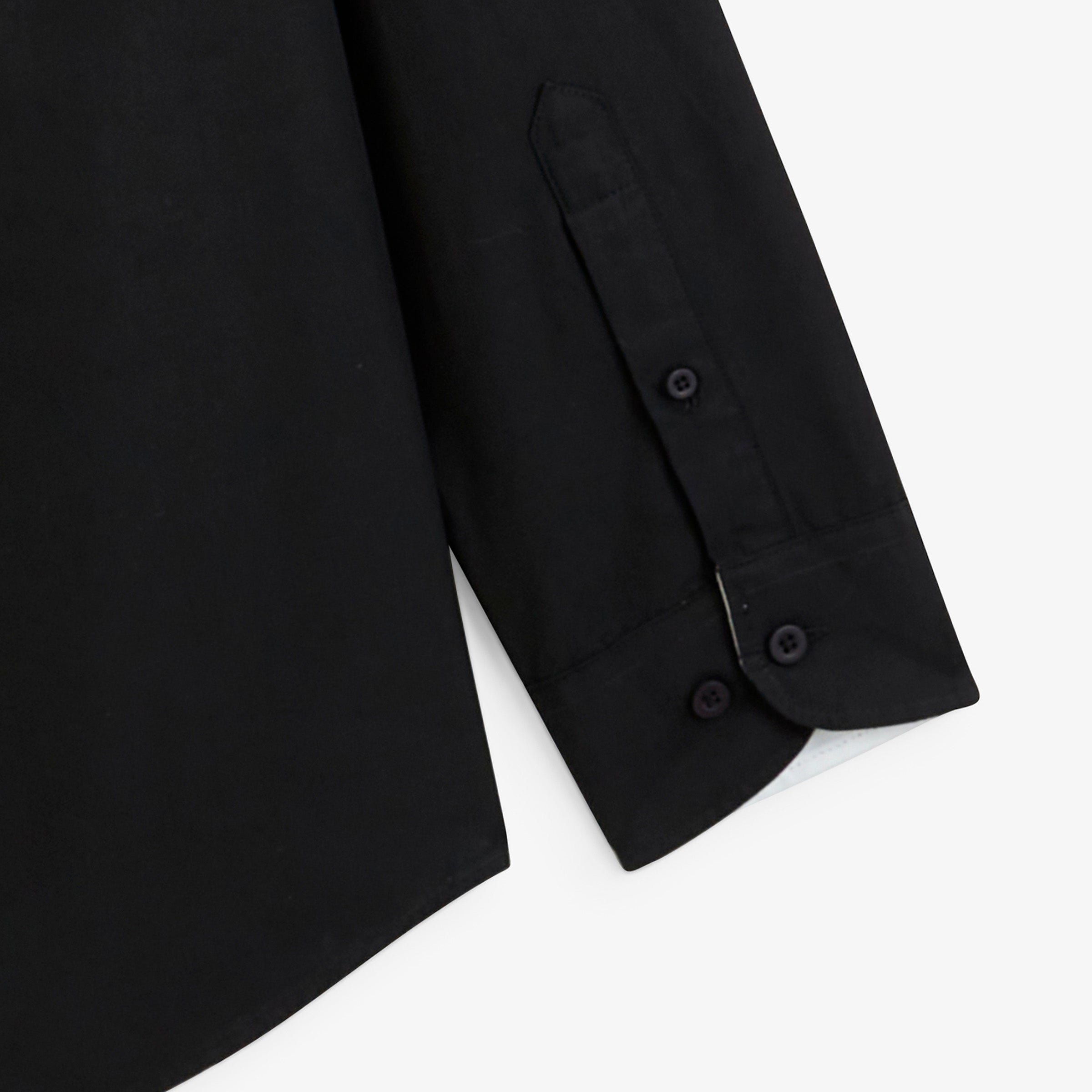 Long-sleeved cotton poplin shirt SERGE BLANCO Black