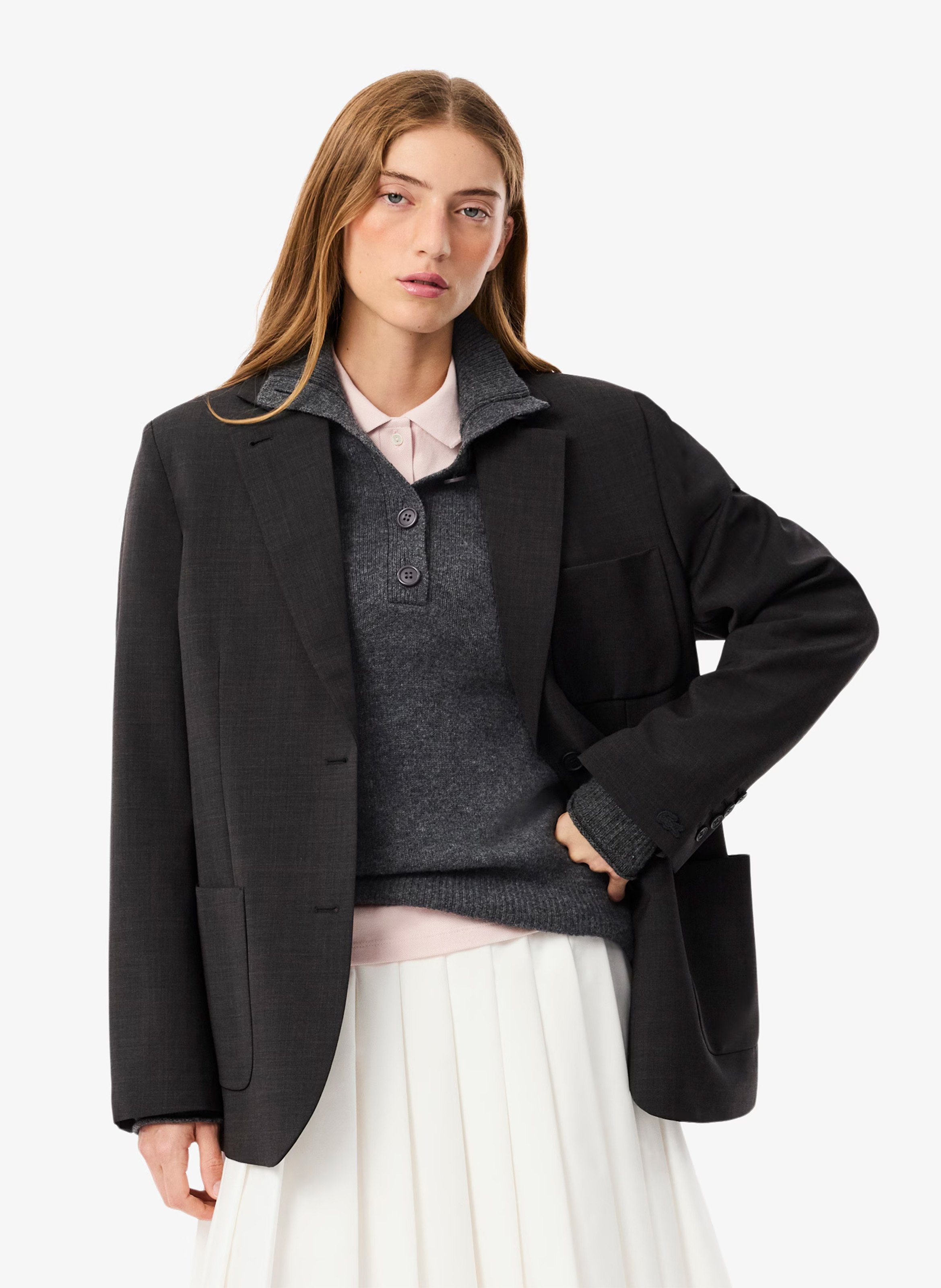 Blazer with tailored collar LACOSTE Brown