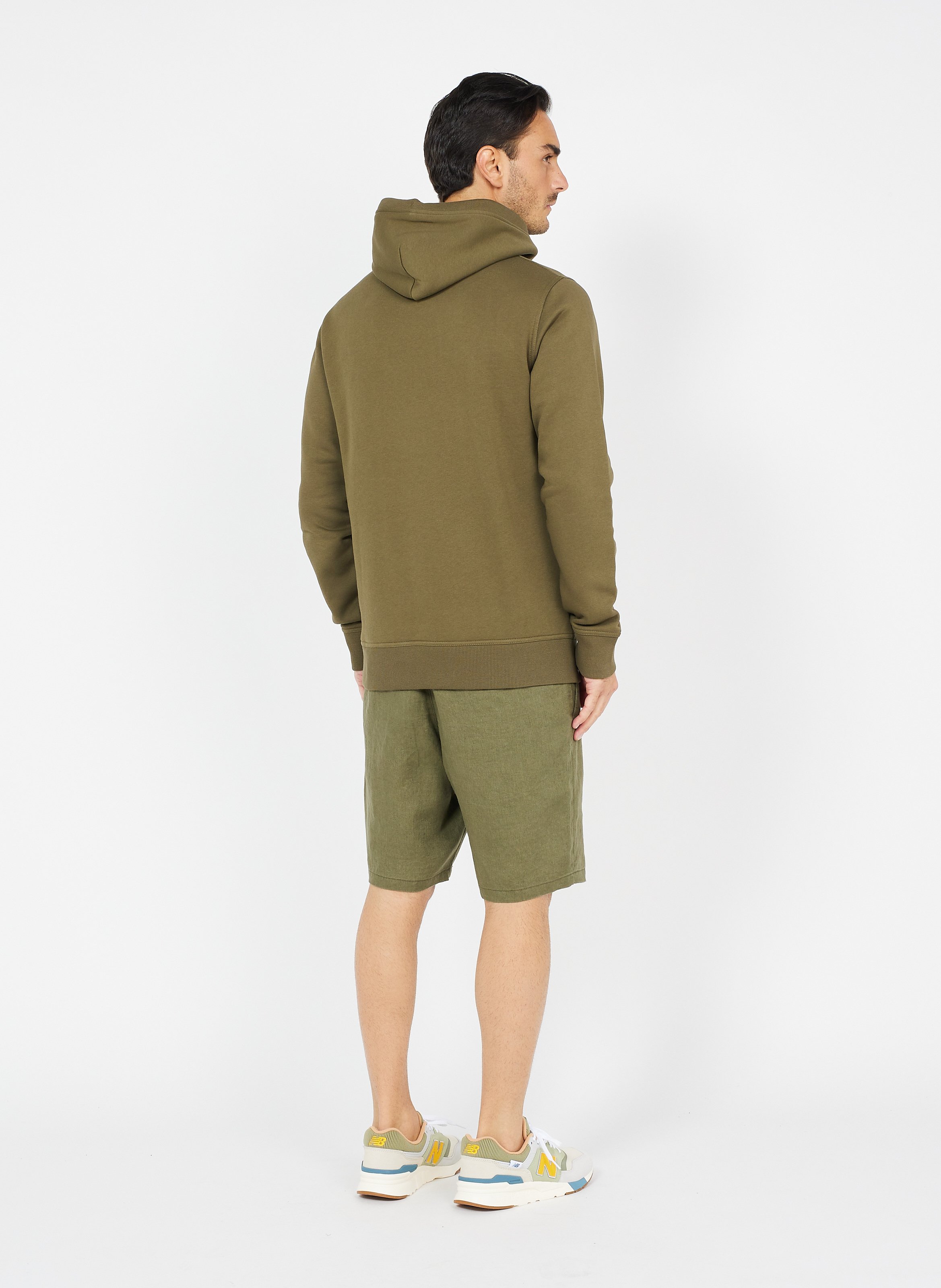 Regular-fit embroidered cotton-blend hoodie GANT Green