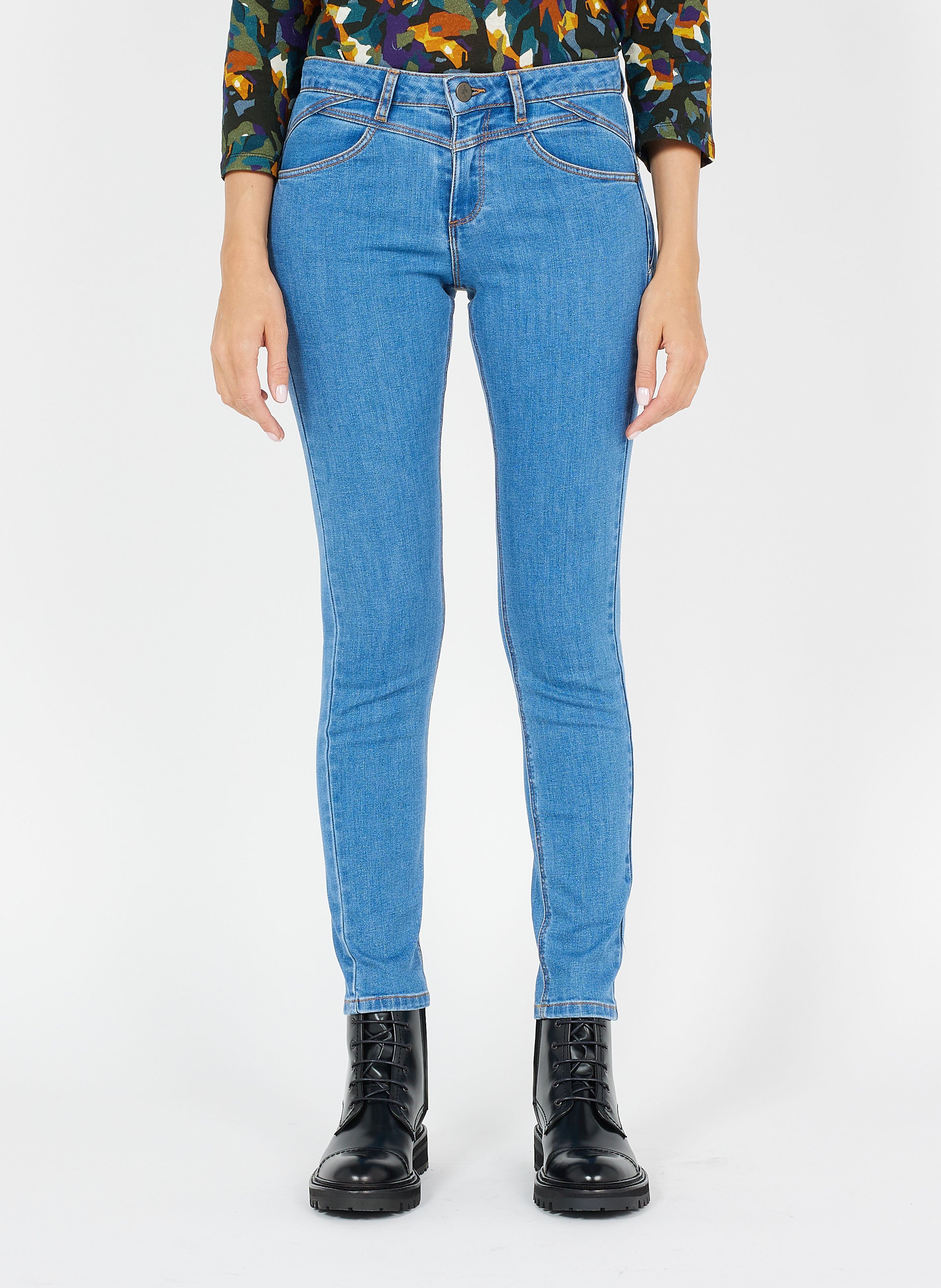 Slim-fit 7/8 cotton-blend jeans ONE STEP