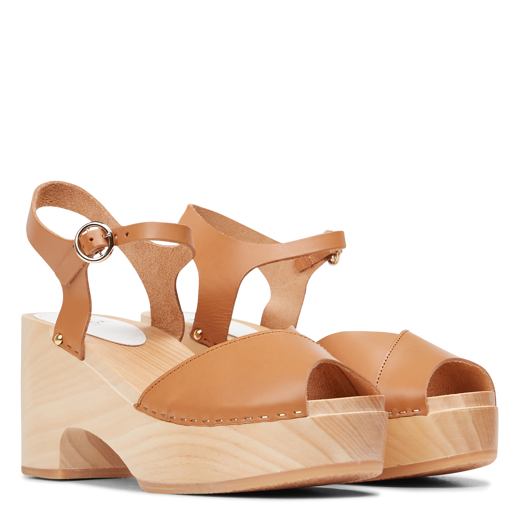 Sandales à talon en cuir  SABOTS YOUYOU Marron