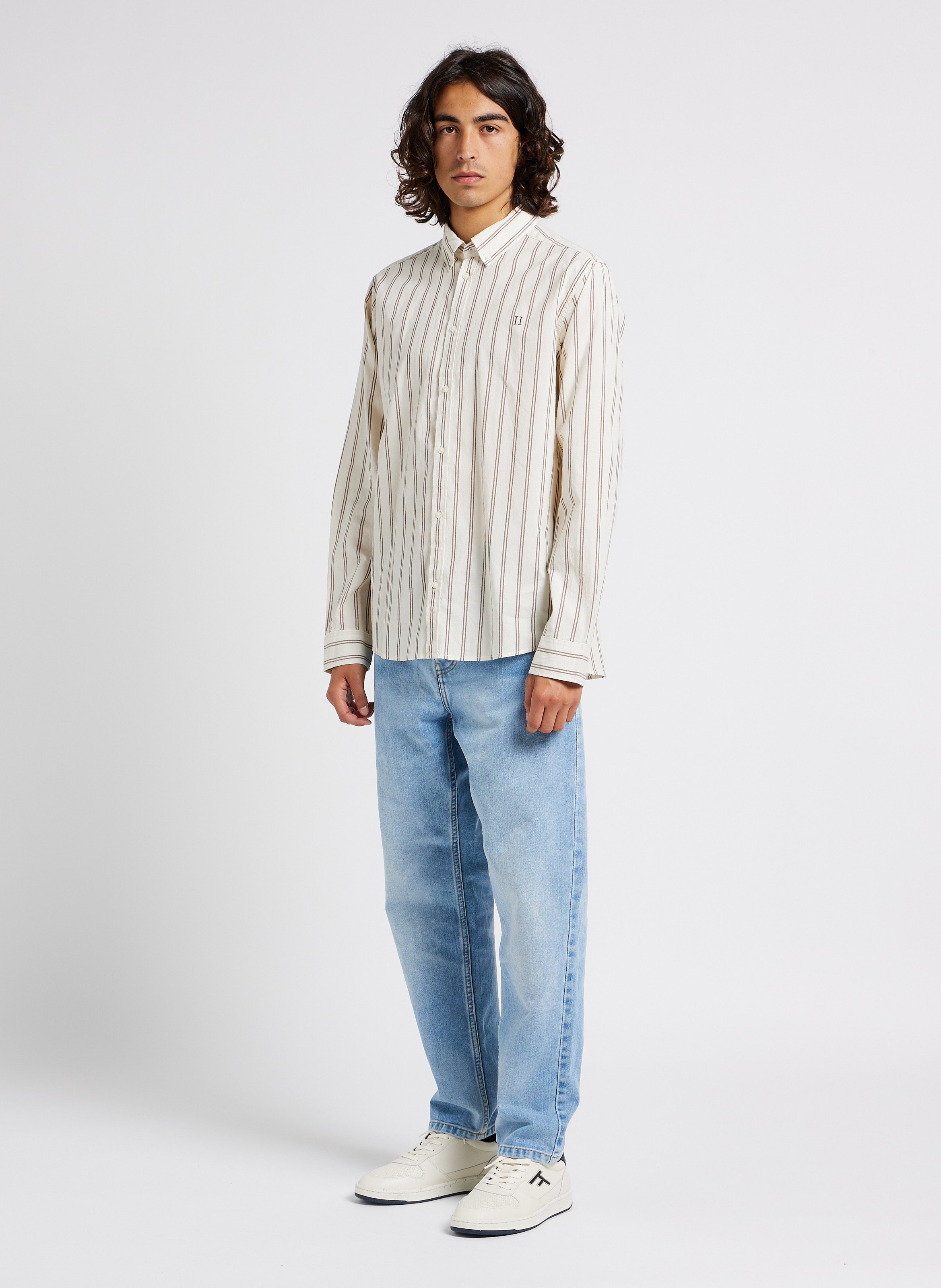 Katoenen overhemd met Amerikaanse kraag LES DEUX Beige