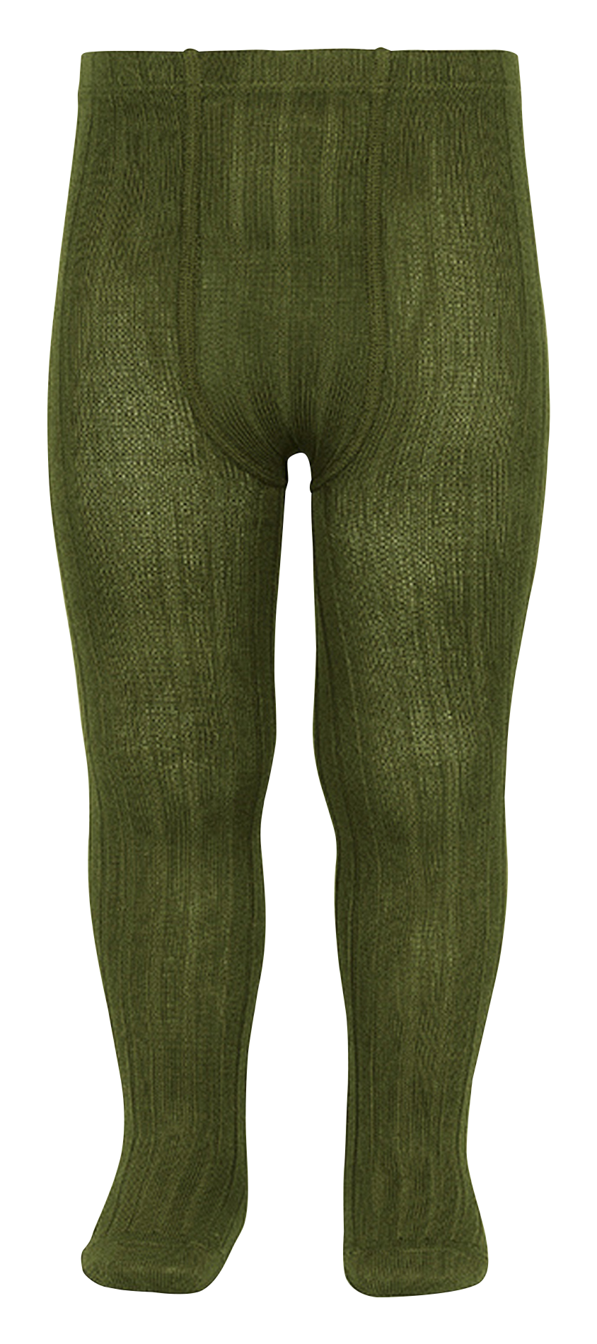 Strumpfhose aus geripptem Baumwoll-Mix  Seaweed