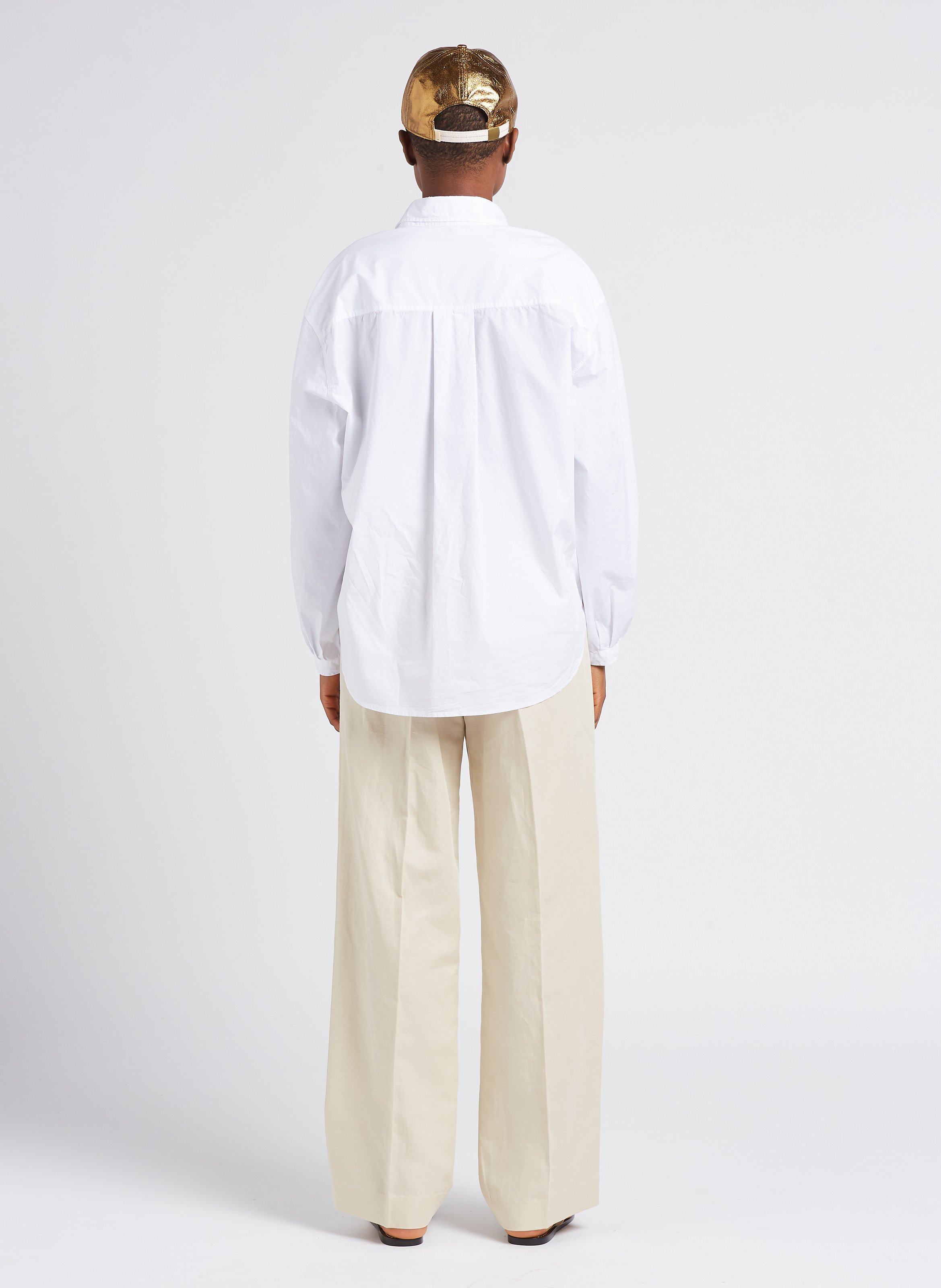 Pantalon droit en lin et coton  POMANDERE Blanc