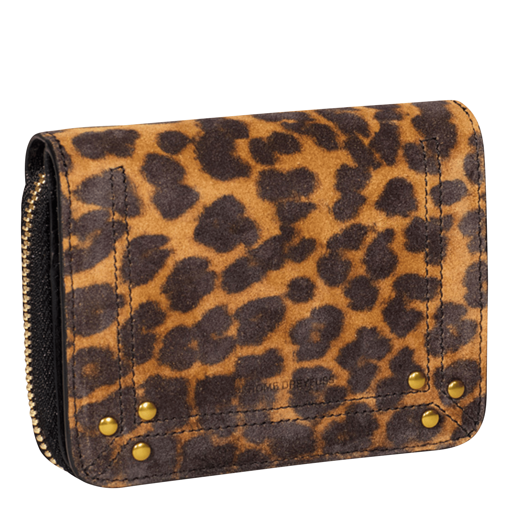 Leopard print leather wallet JEROME DREYFUSS Brown