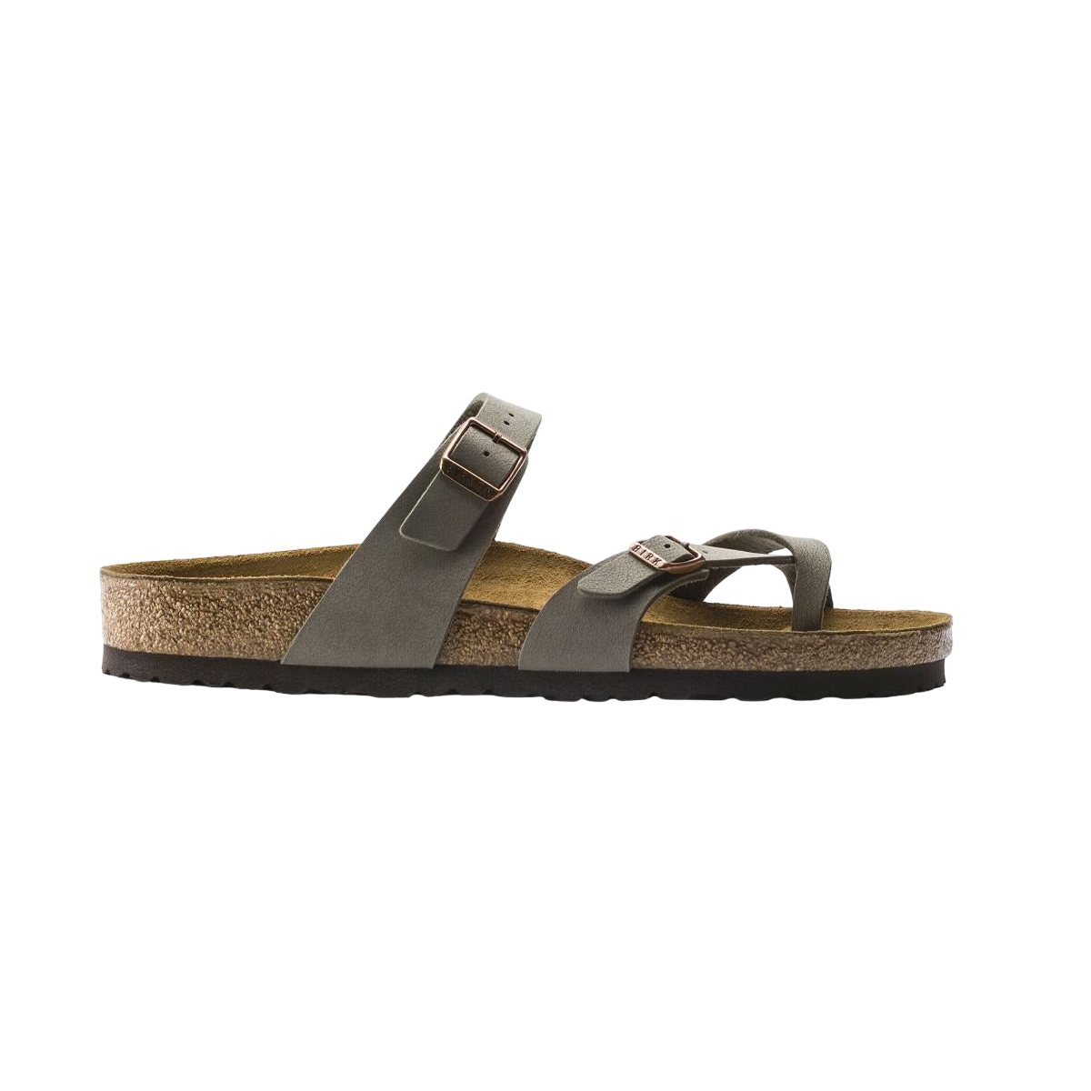 Faux leather sandals BIRKENSTOCK Khaki