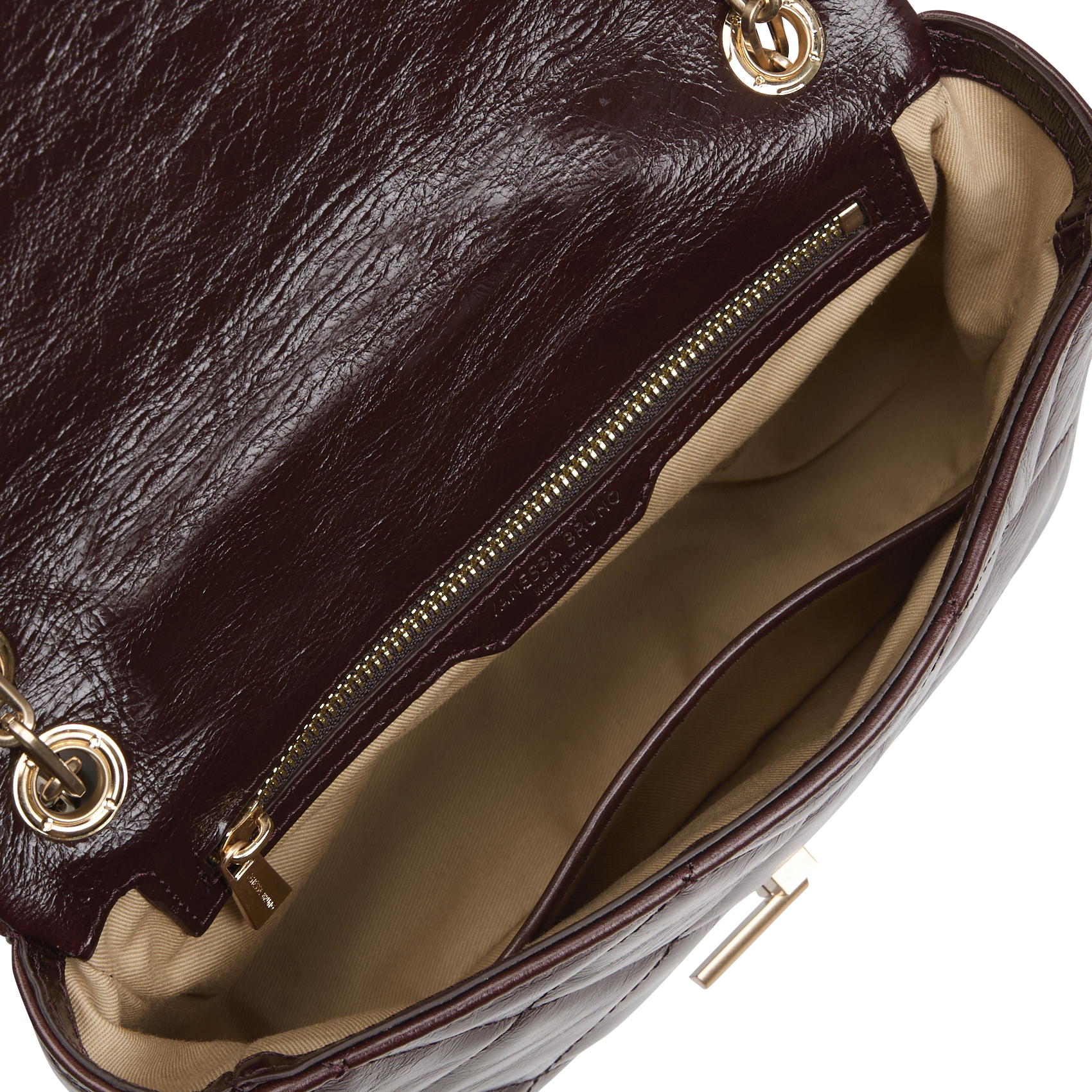 Dori leather shoulder bag VANESSA BRUNO Brown