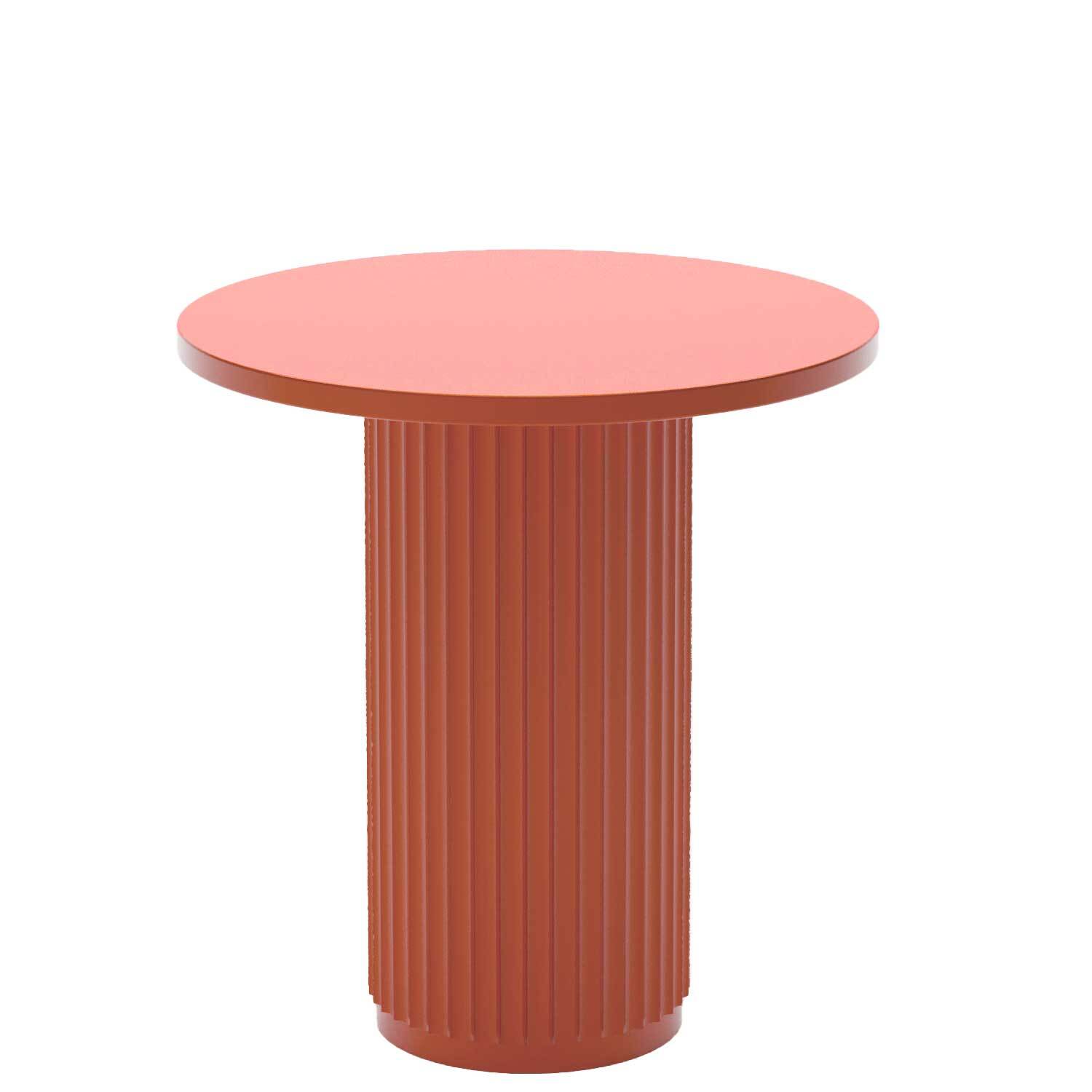 Ribbed round side table POTIRON PARIS