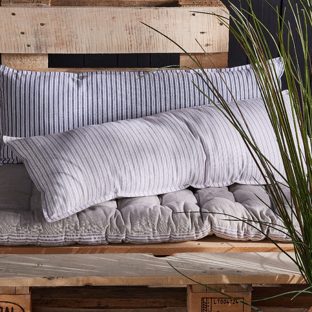 Striped rectangular cotton cushion TODAY LINGE DE MAISON Blue