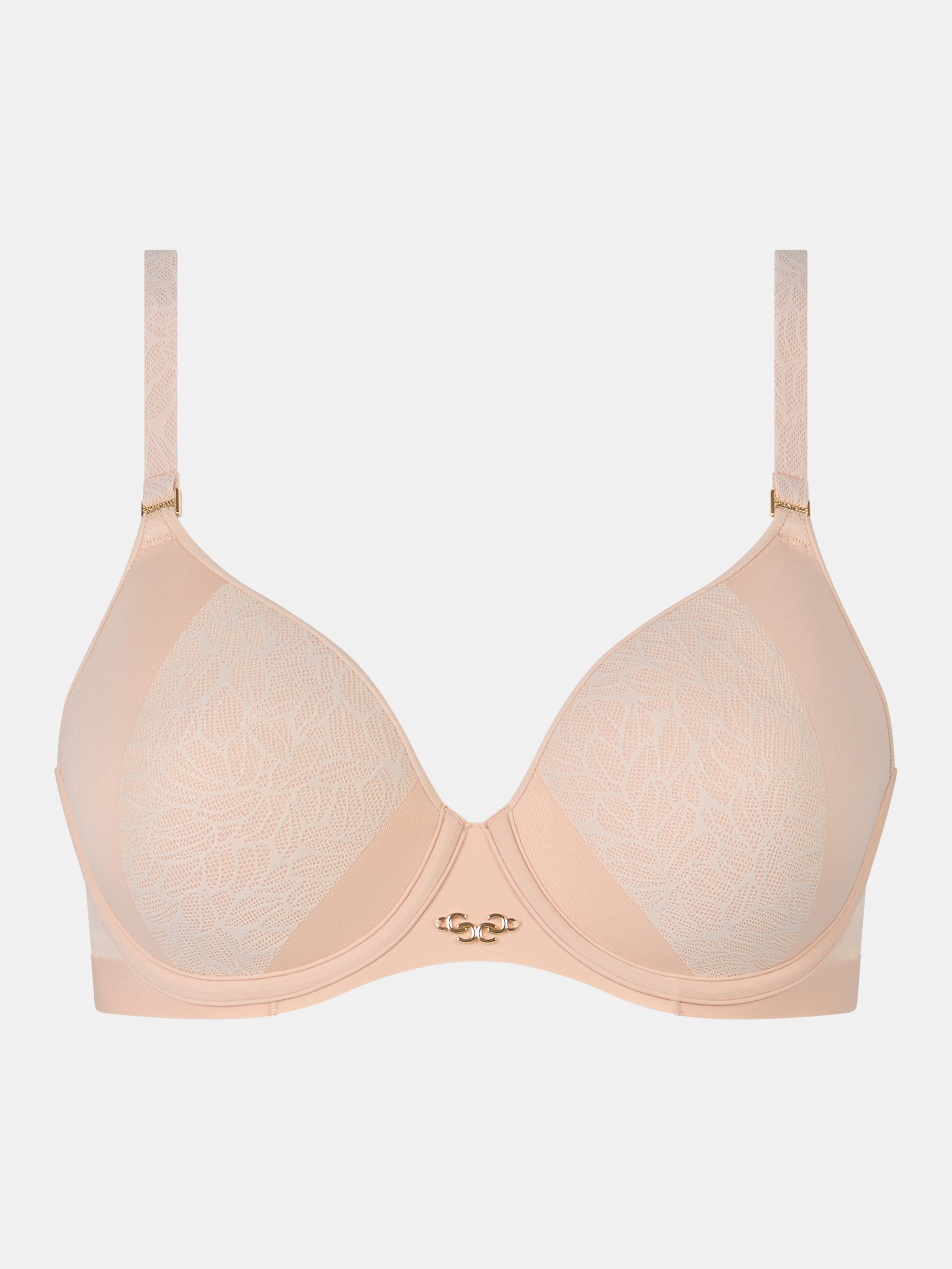 Molded lace spacer full coverage bra CHANTELLE Beige