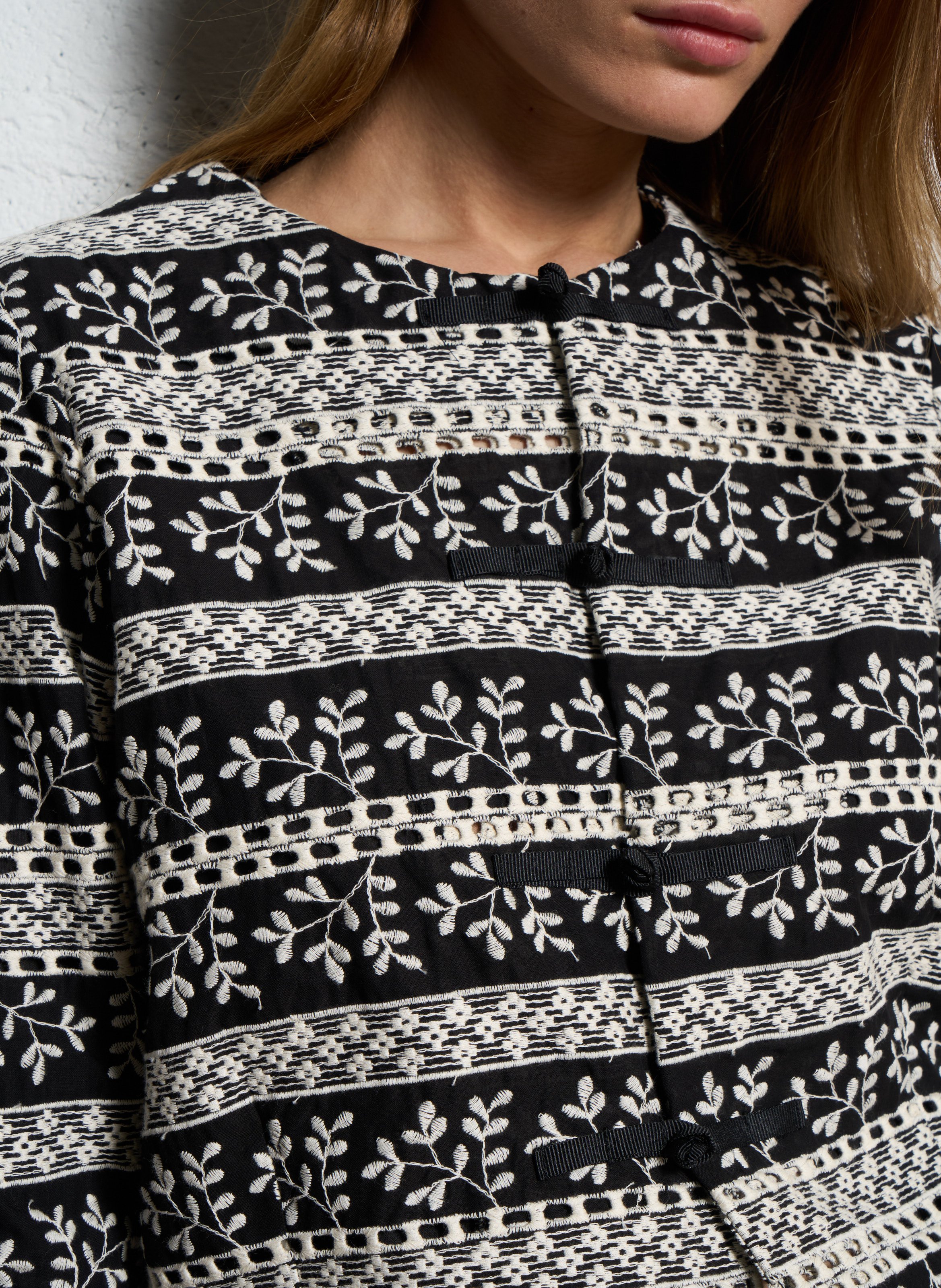 Cotton-blend jacket with Victorian collar SOPHIE+LUCIE Black