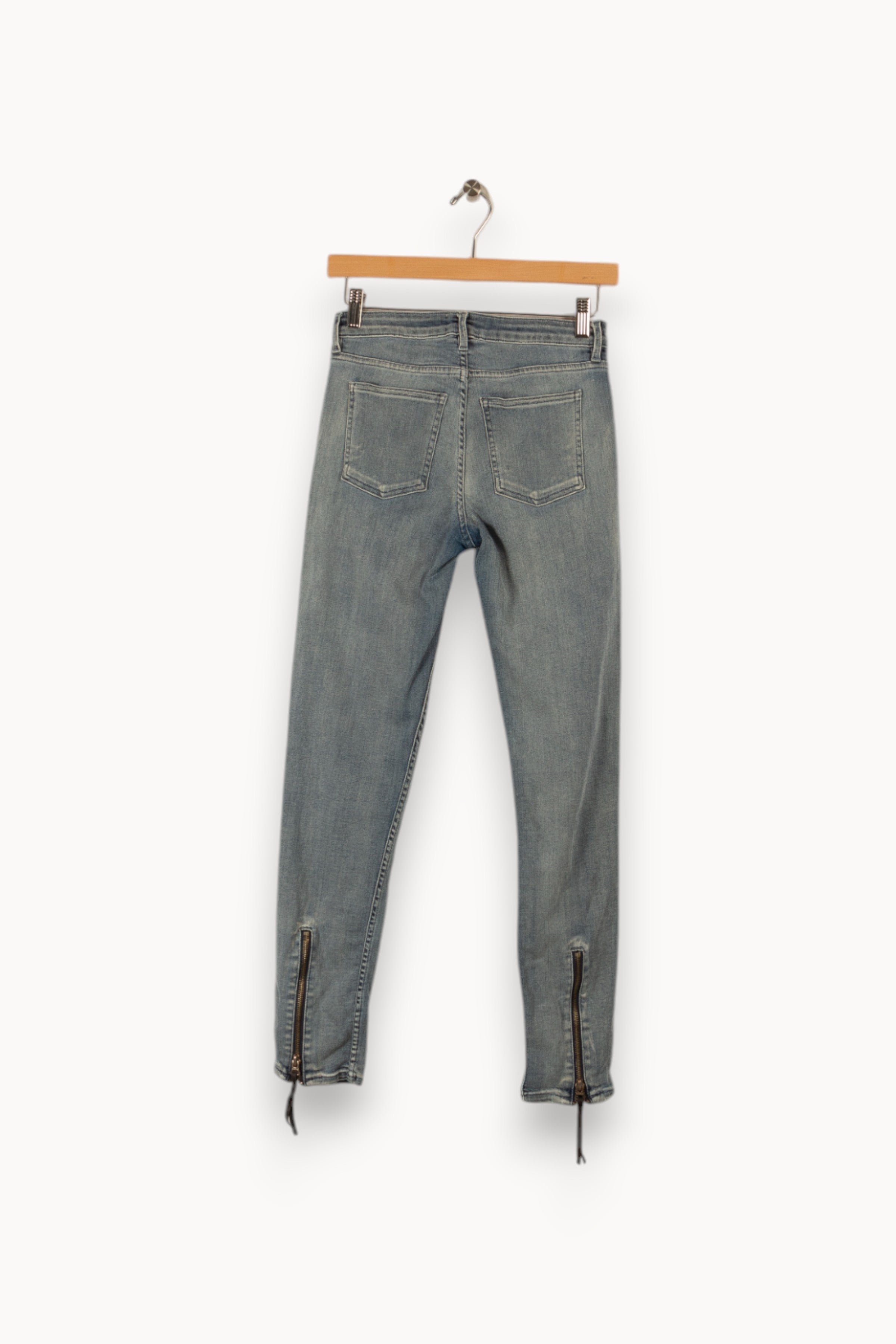 Cropped slim jeans with studs ACNE STUDIOS - Seconde Main Blue