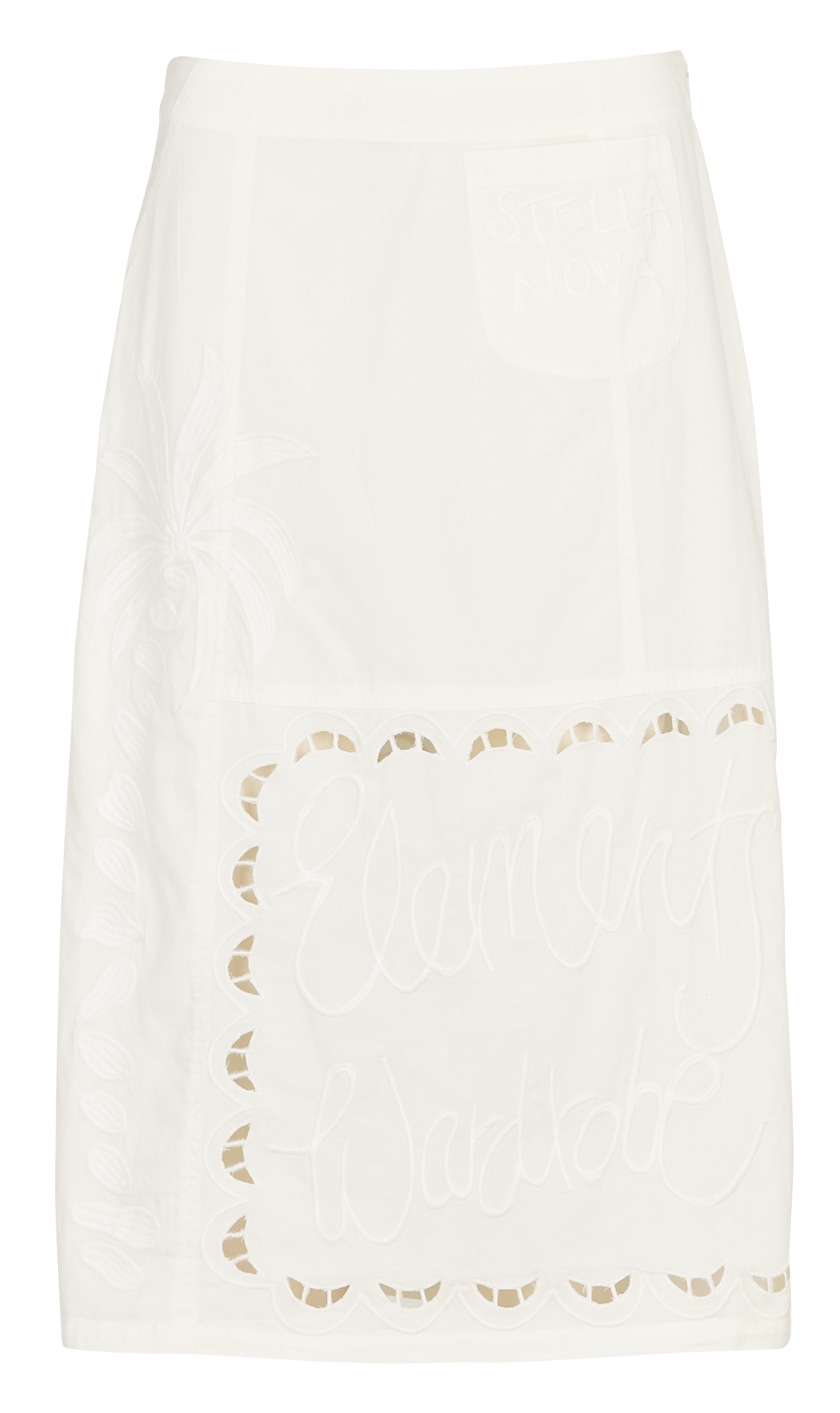 Embroidered cotton midi skirt STELLA NOVA White