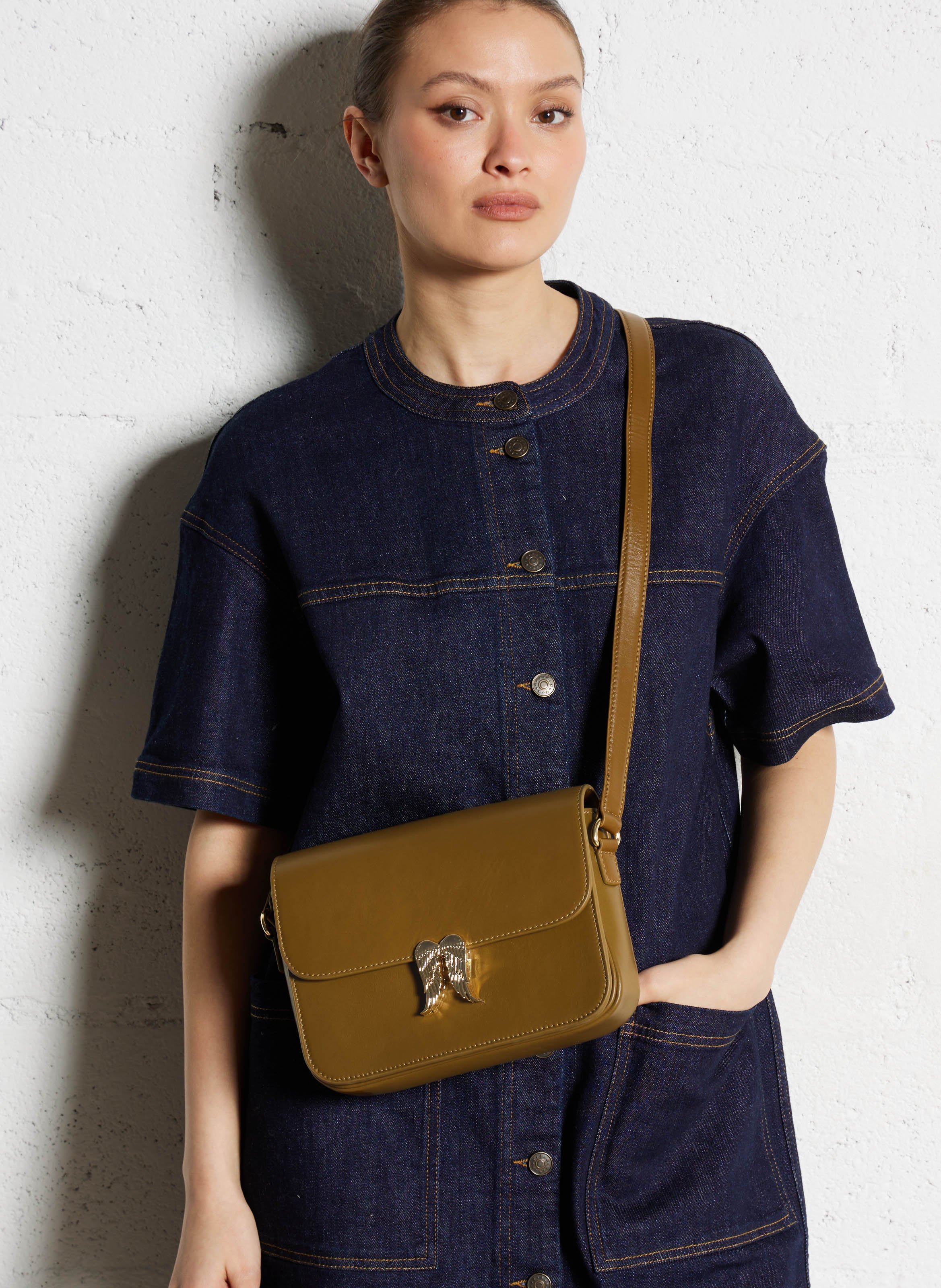 Sac bandoulière en cuir BERENICE Vert