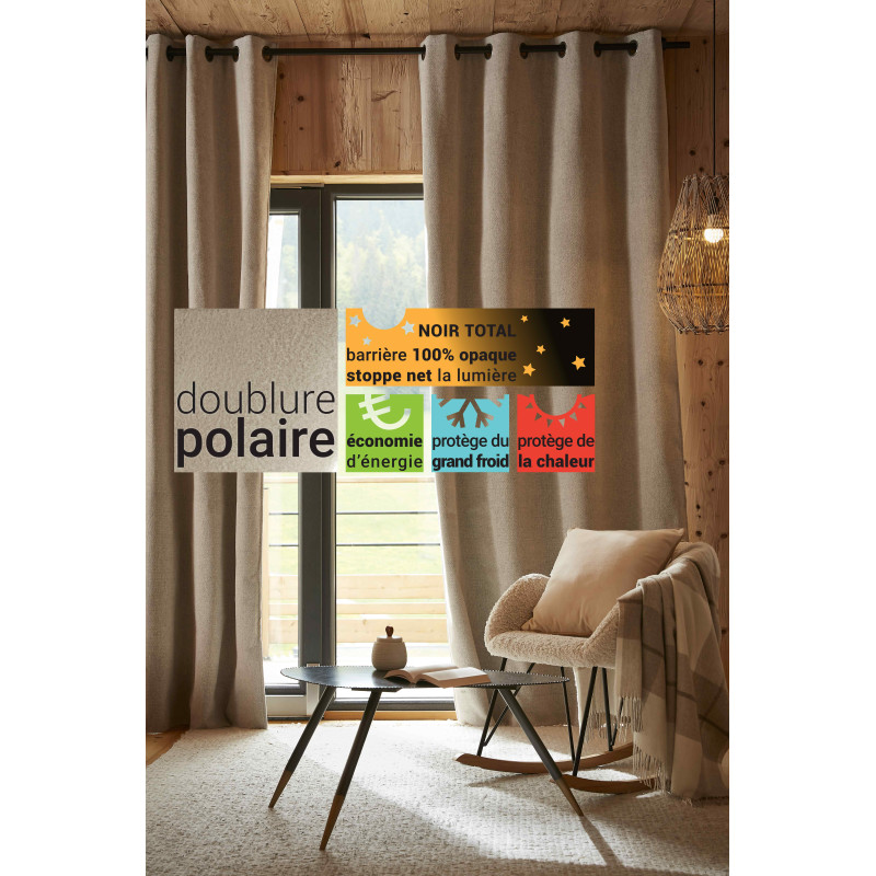 Blackout and Thermal Curtains L'EFFET PAPILLON Beige