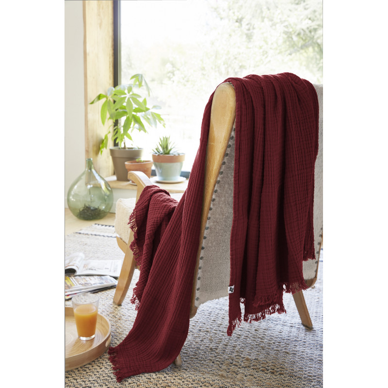 Pure cotton plaid L'EFFET PAPILLON Red