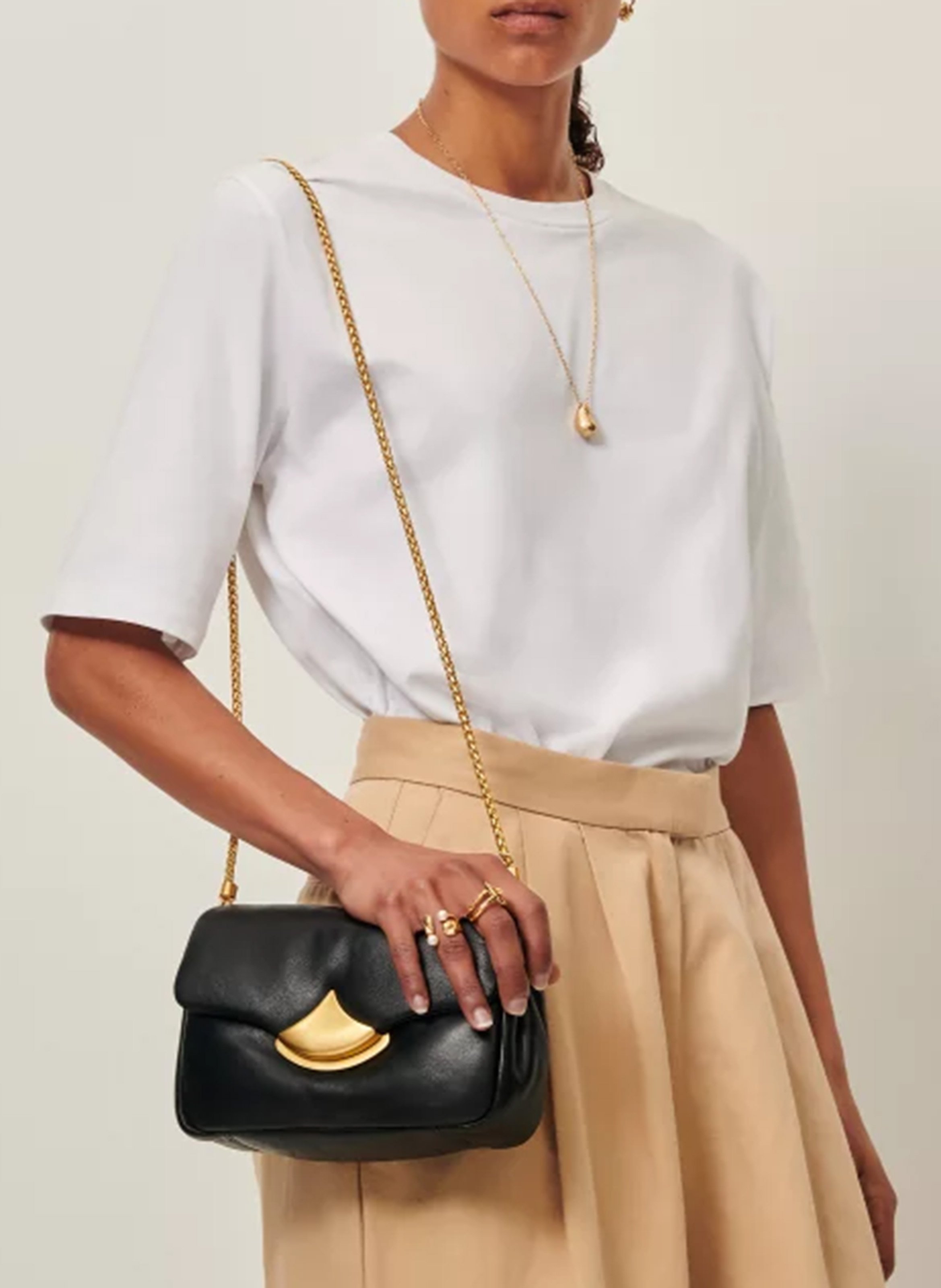 Sac bandoulière en cuir Noir