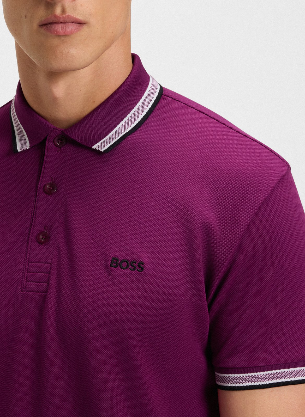 Regular-fit cotton polo shirt BOSS Pink