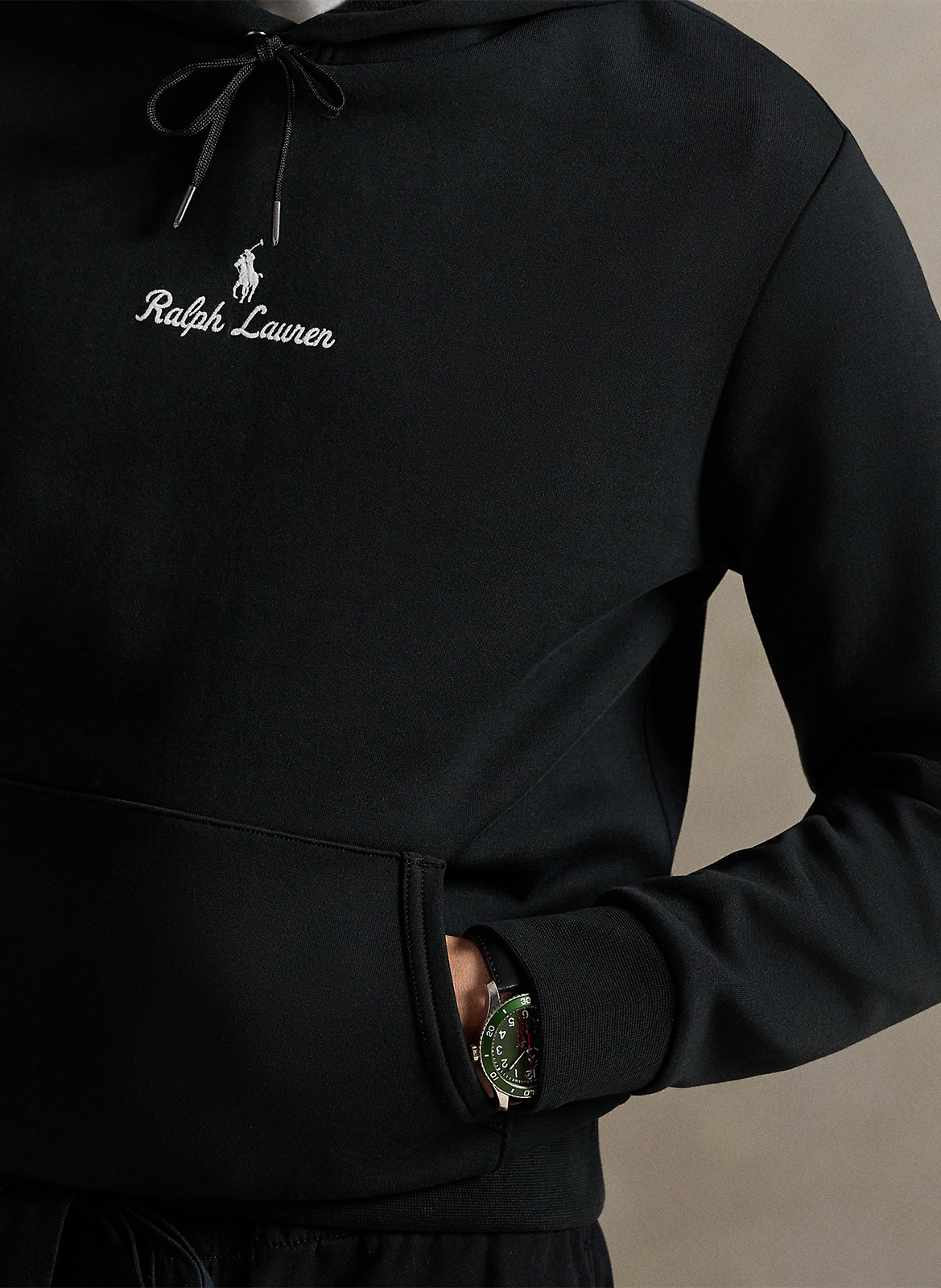 Sweat uni à capuche avec broderie POLO RALPH LAUREN Noir