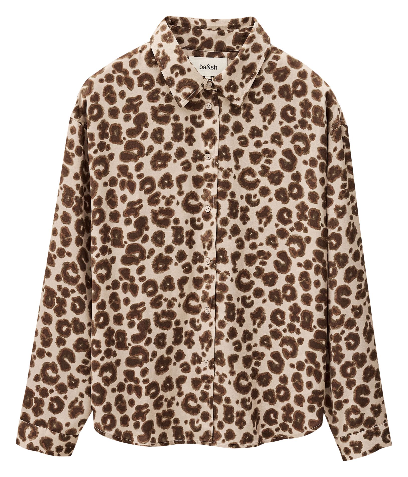Overhemd met klassieke kraag en luipaardprint BA&SH Beige