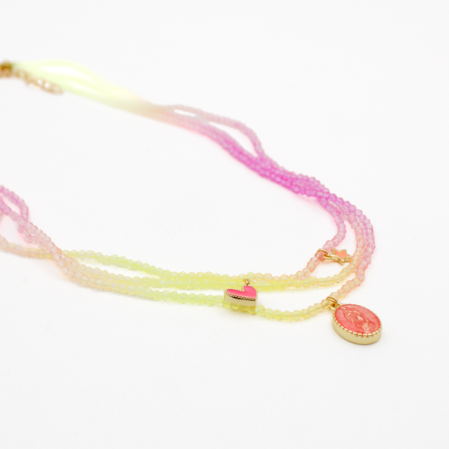 Collier perles fluo - carla L'ATELIER DES DAMES Doré