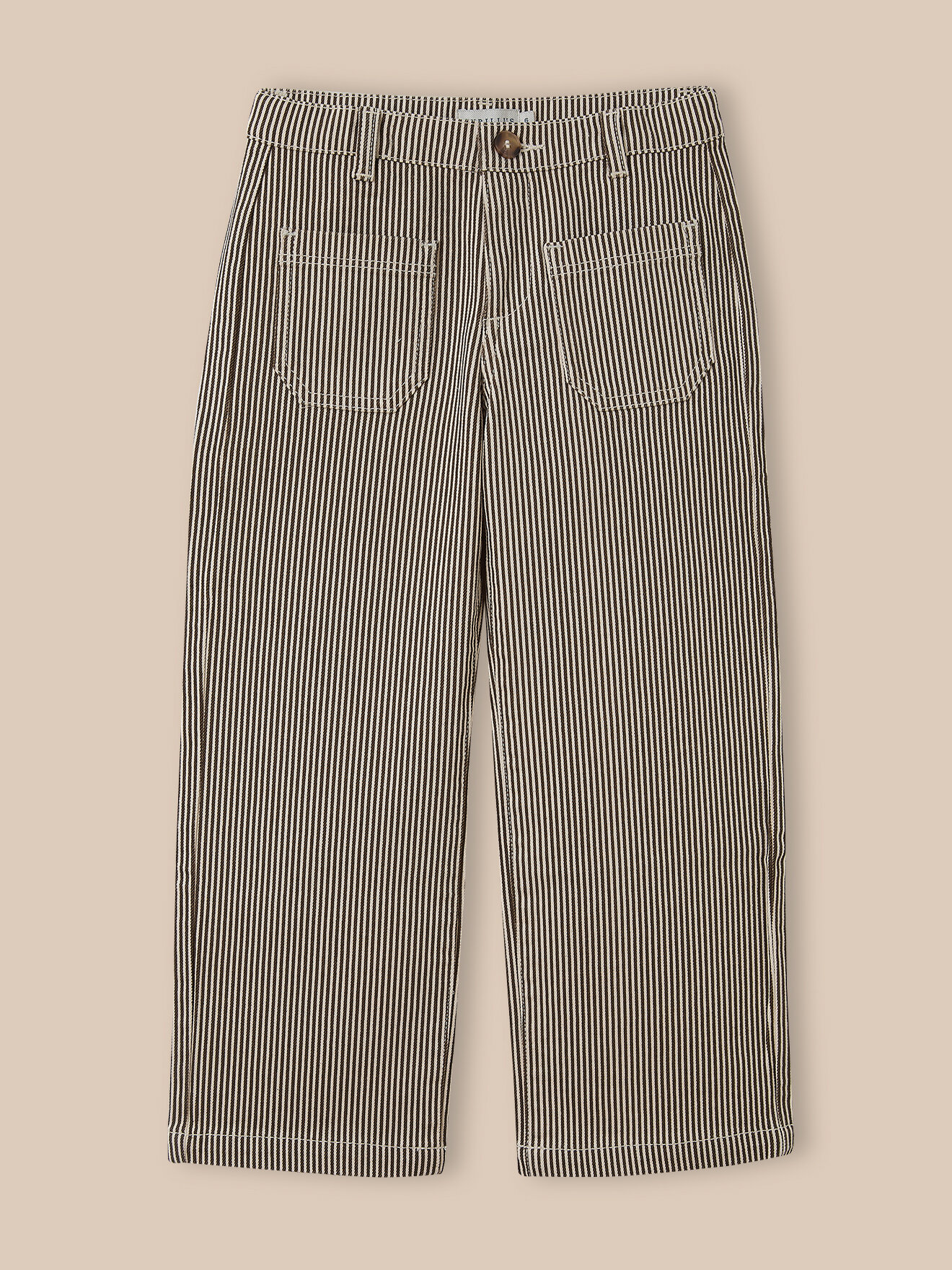 Pantalon droit rayé CYRILLUS Brown