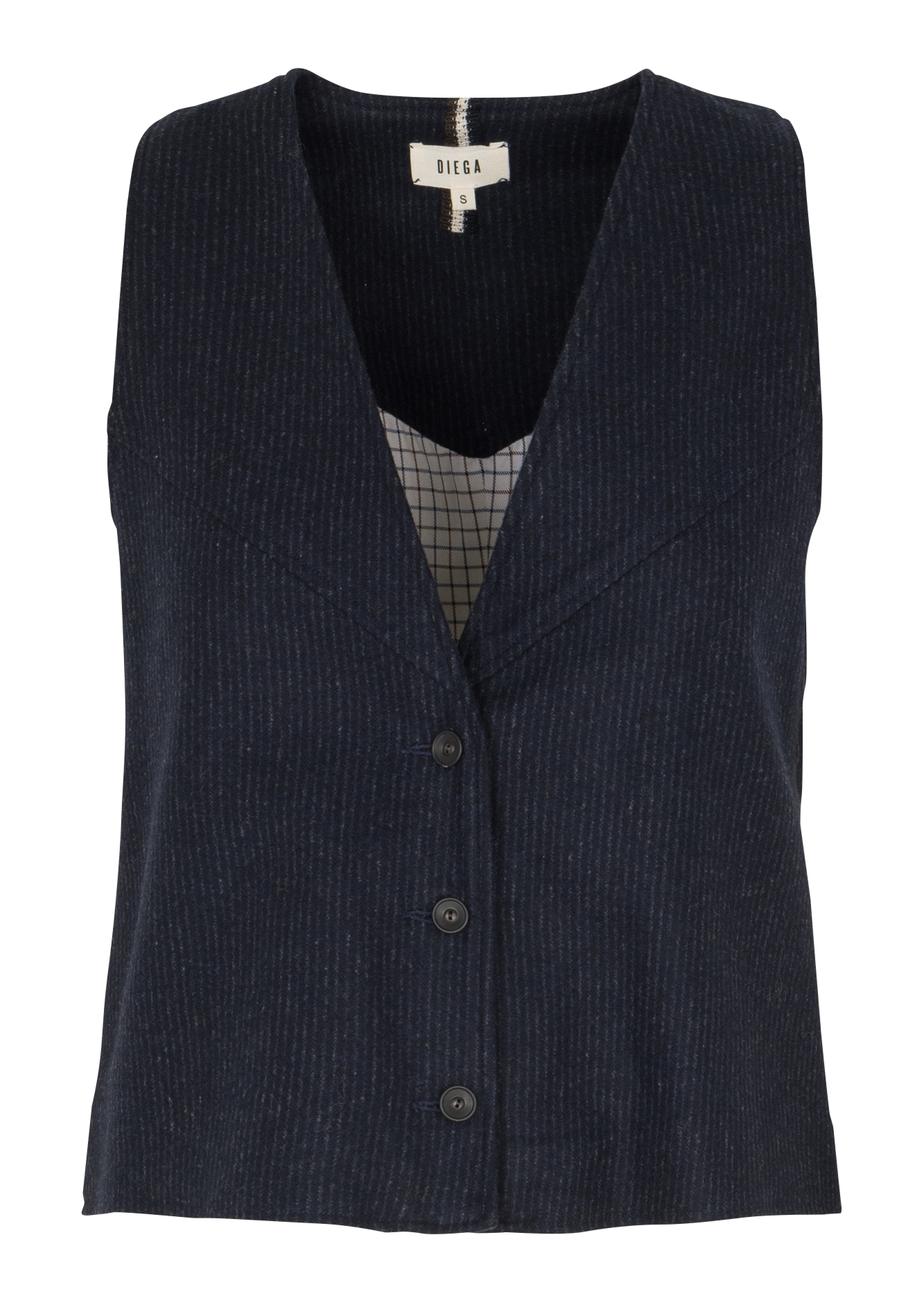 Gilet col V en laine mélangée DIEGA Bleu