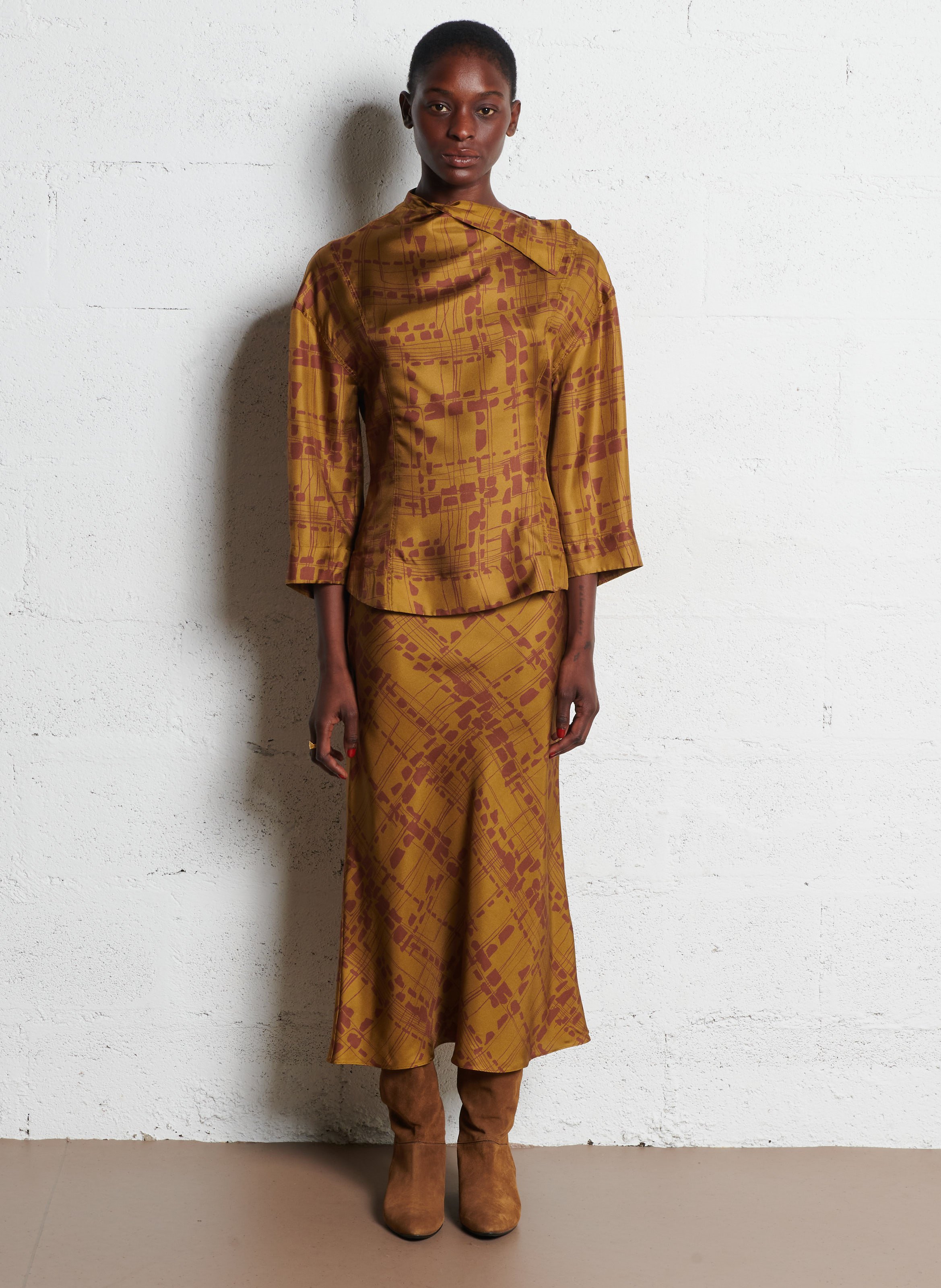 Fitted silk printed top SOEUR Multicolored