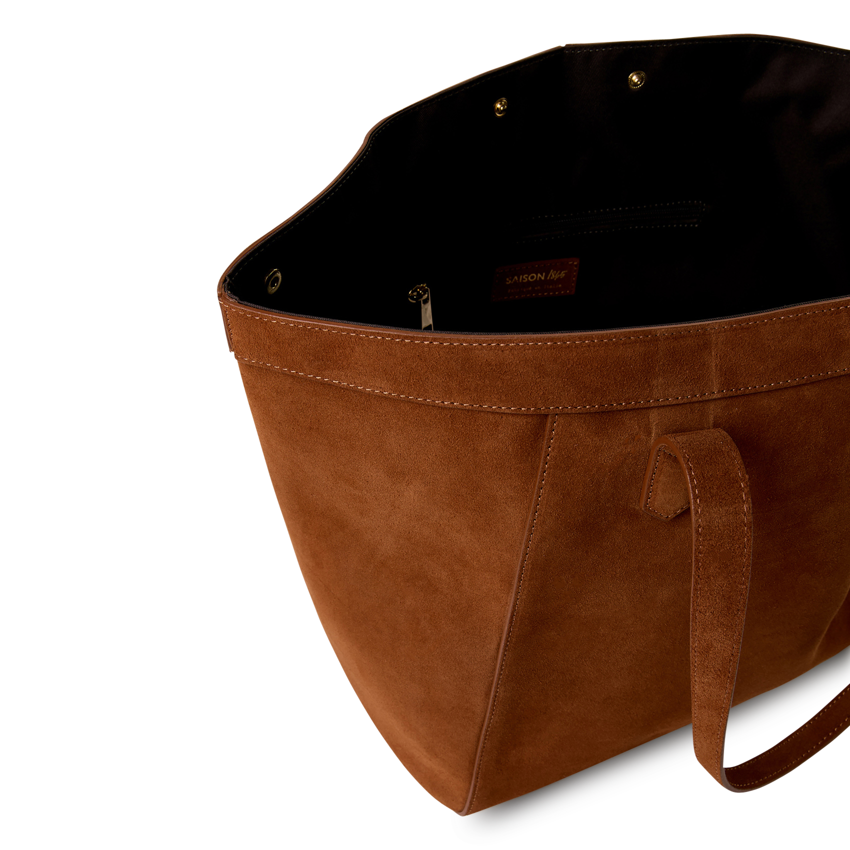 Sac cabas en cuir velours SAISON 1865 Marron