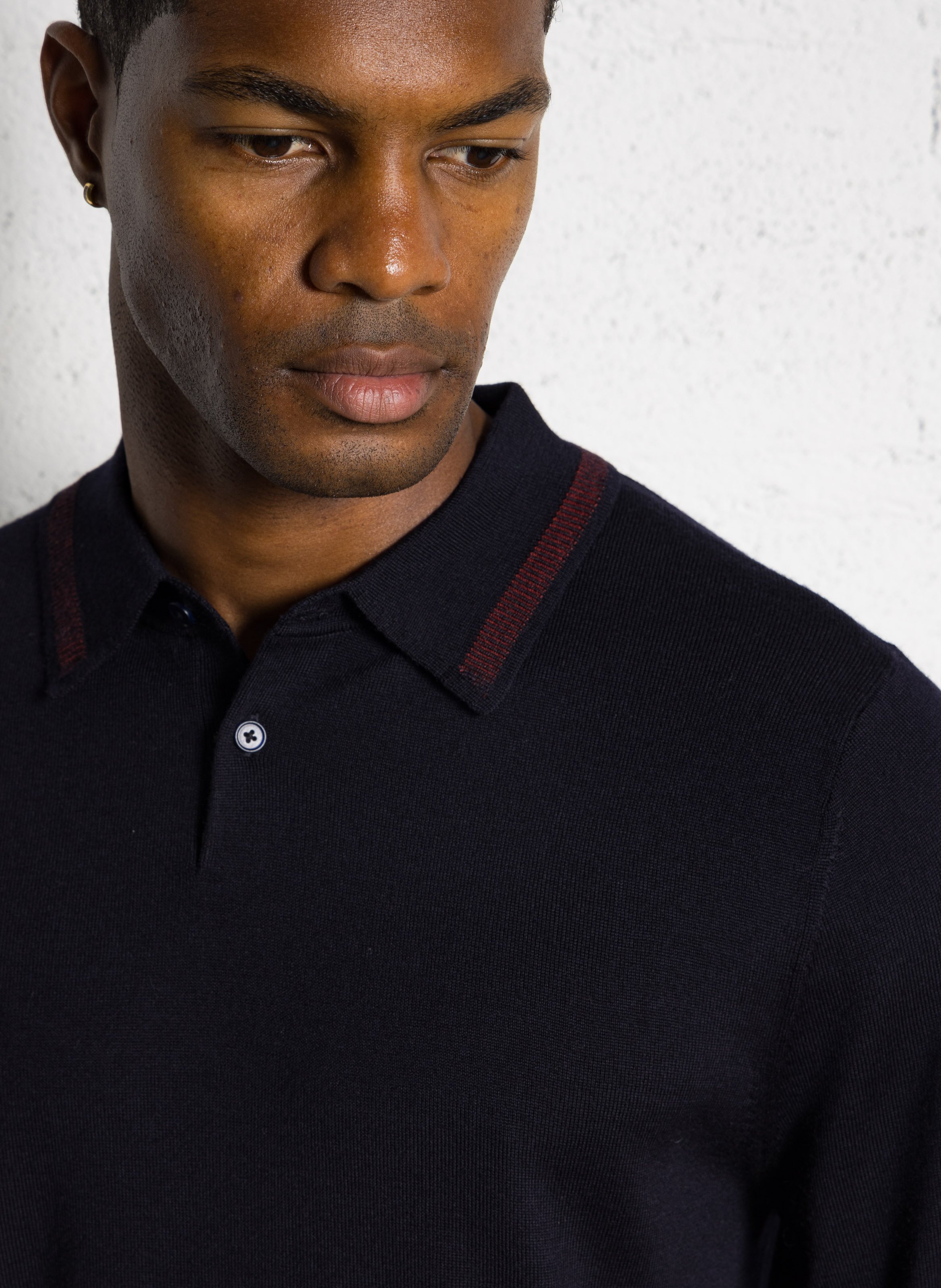 Straight-leg wool polo shirt PAUL SMITH Blue