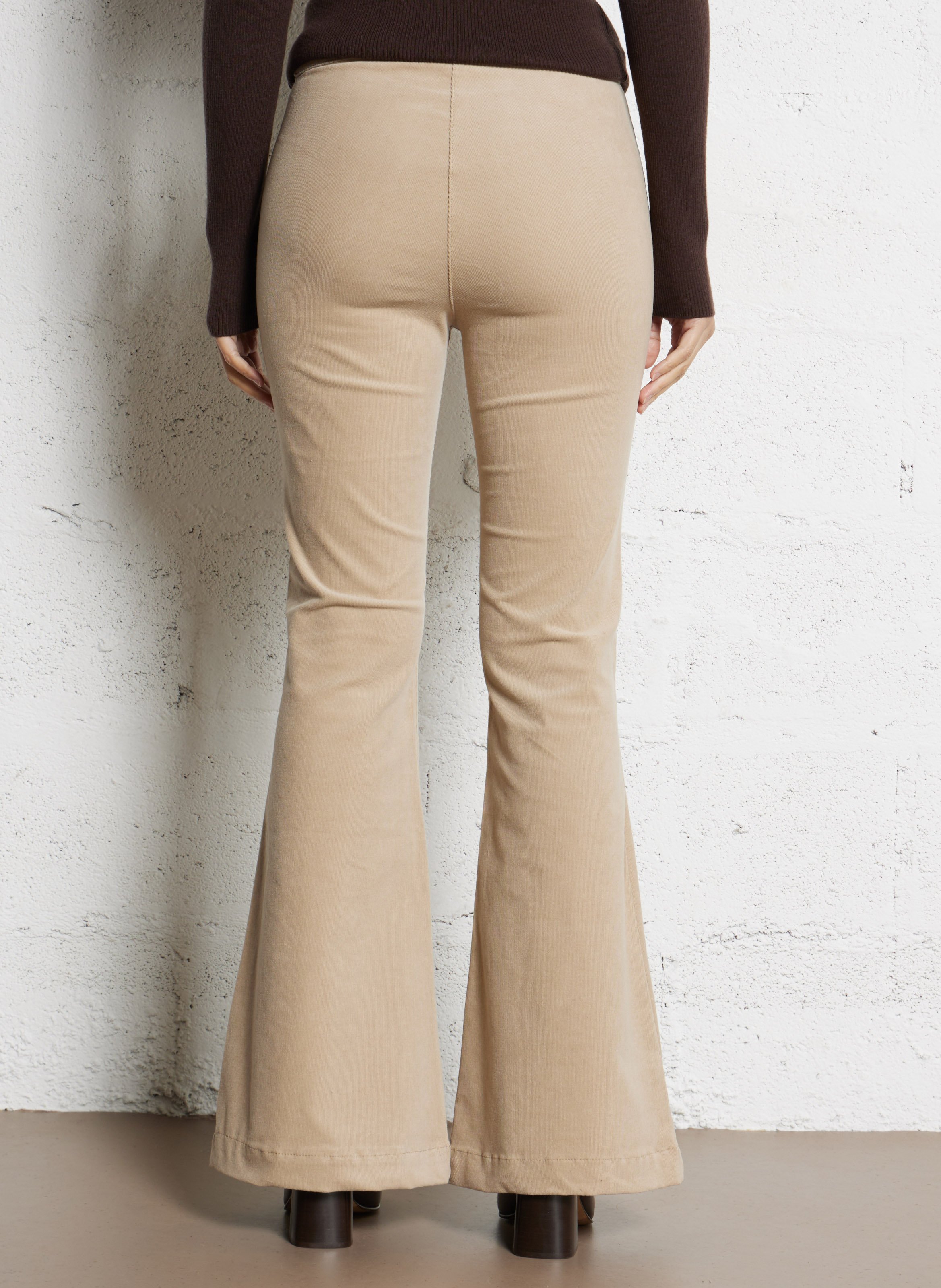 Broek met uitlopende pijpen van katoen ACQUAVERDE Beige