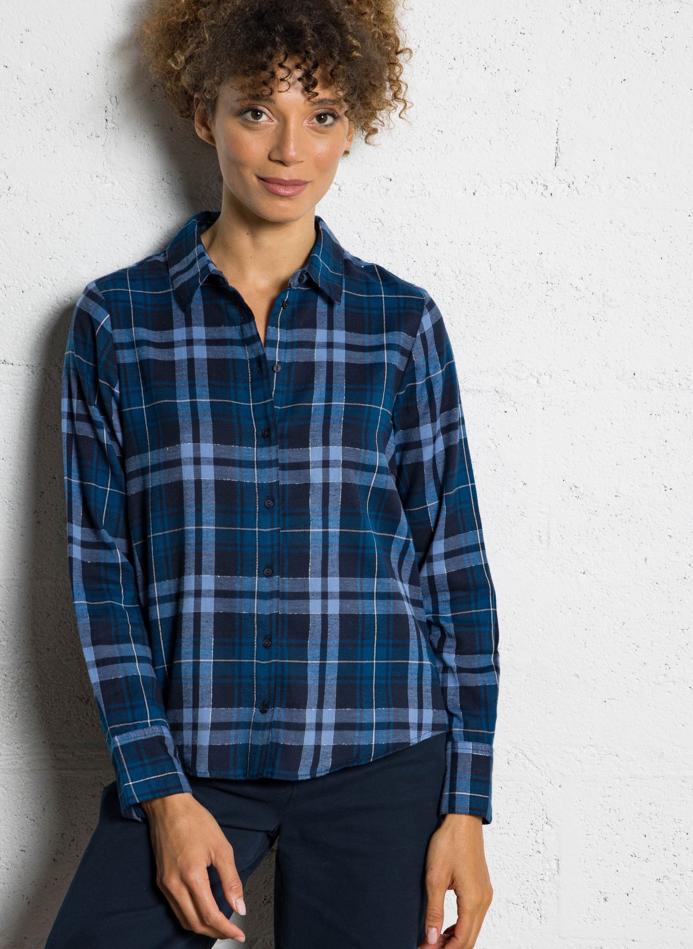 Chemise coton col classique  SUD EXPRESS Bleu