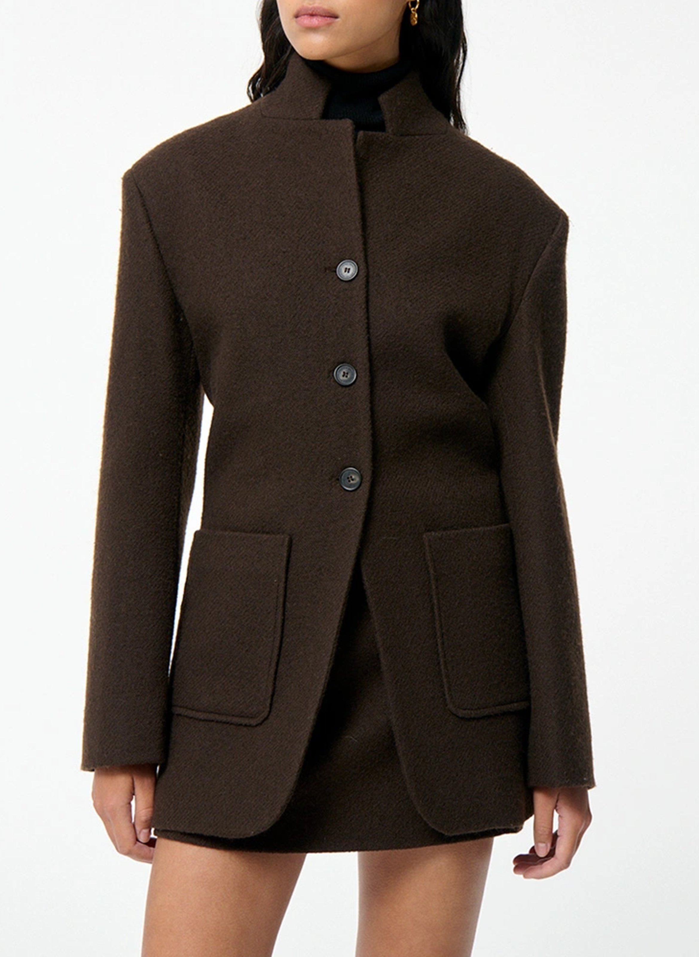 Straight jacket with officer collar VANESSA BRUNO Brown